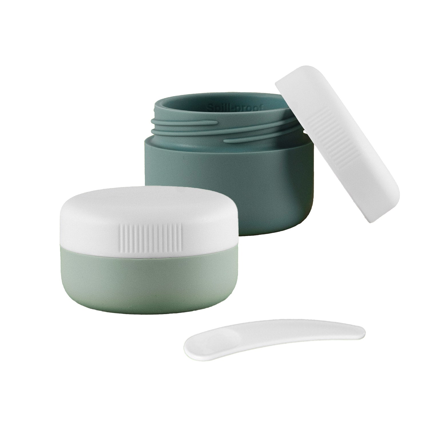 Crossing Silicone Leak Proof TSA Approved Travel Size Cream Jar 30/40 ml (2 Pack) - Mint/Sage Green