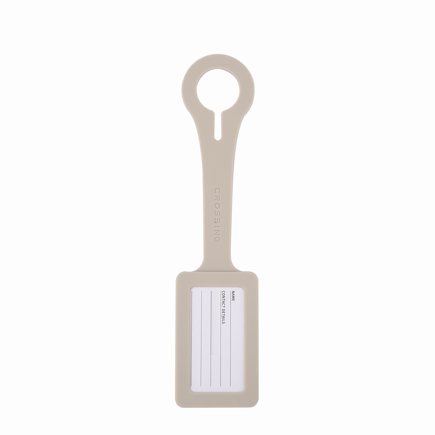 Crossing Silicone Luggage Tag - Light Taupe