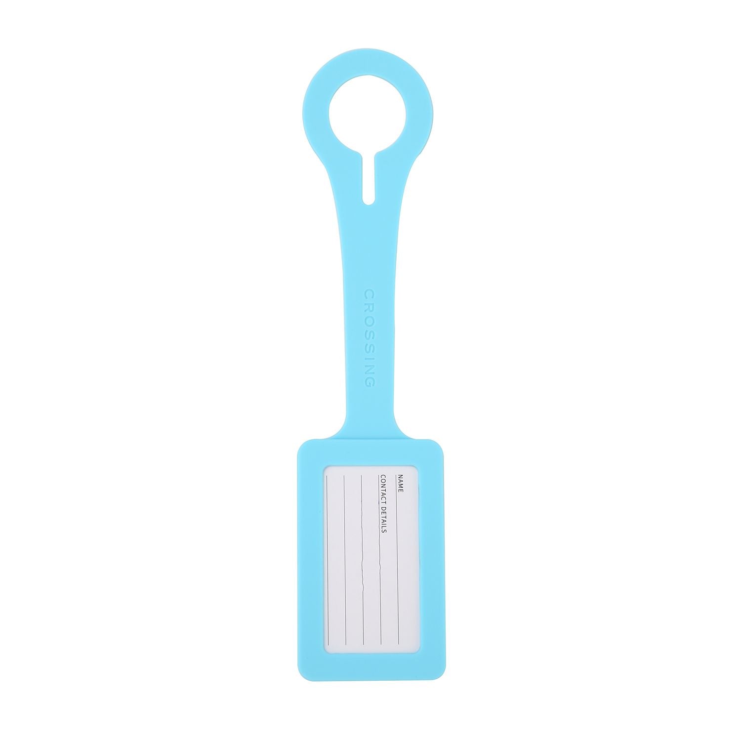 Crossing Silicone Luggage Tag - Neon Aqua Blue