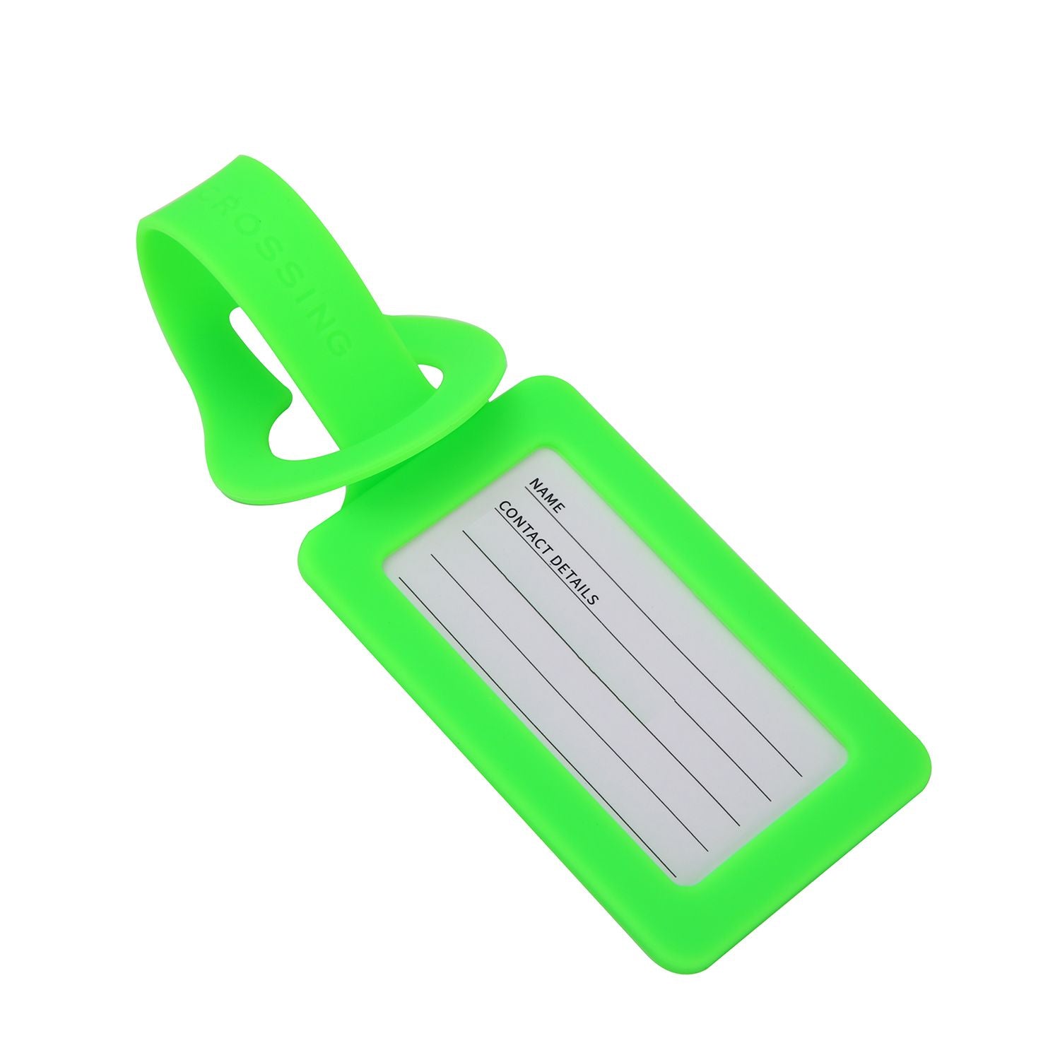 Crossing Silicone Luggage Tag - Neon Green