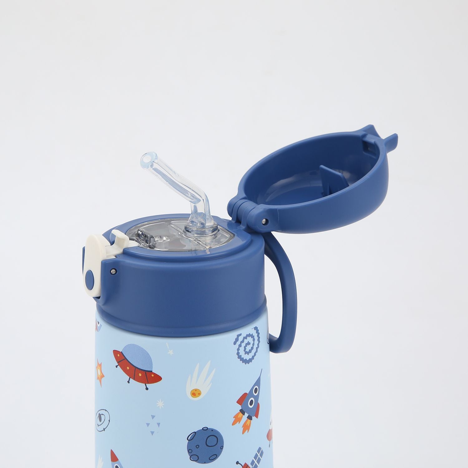Crossing S/S 316 Kids' Insulated Water Bottle W/Sipper Silicone Straw 400ml - Galactic Space