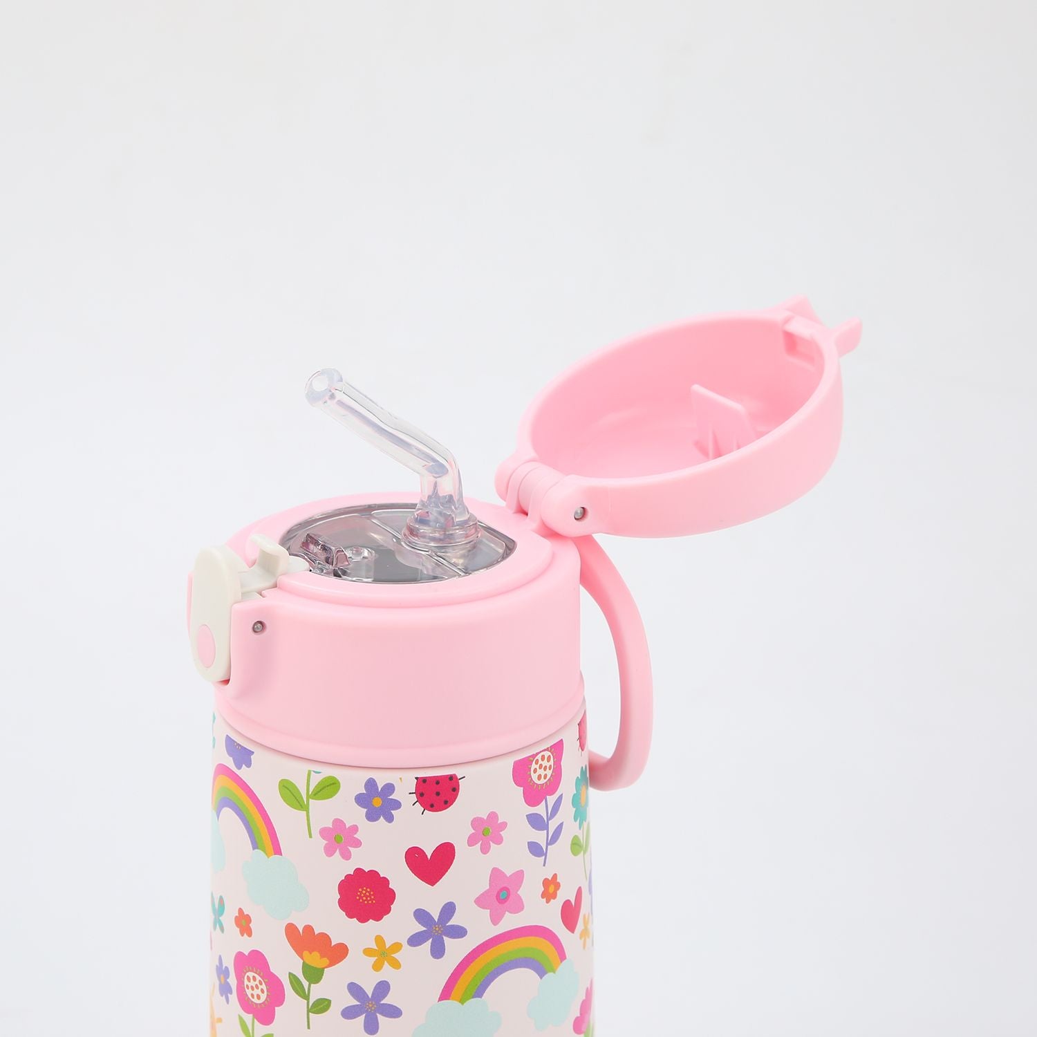 Crossing S/S 316 Kids' Insulated Water Bottle W/Sipper Silicone Straw 500ml - Happy Bee