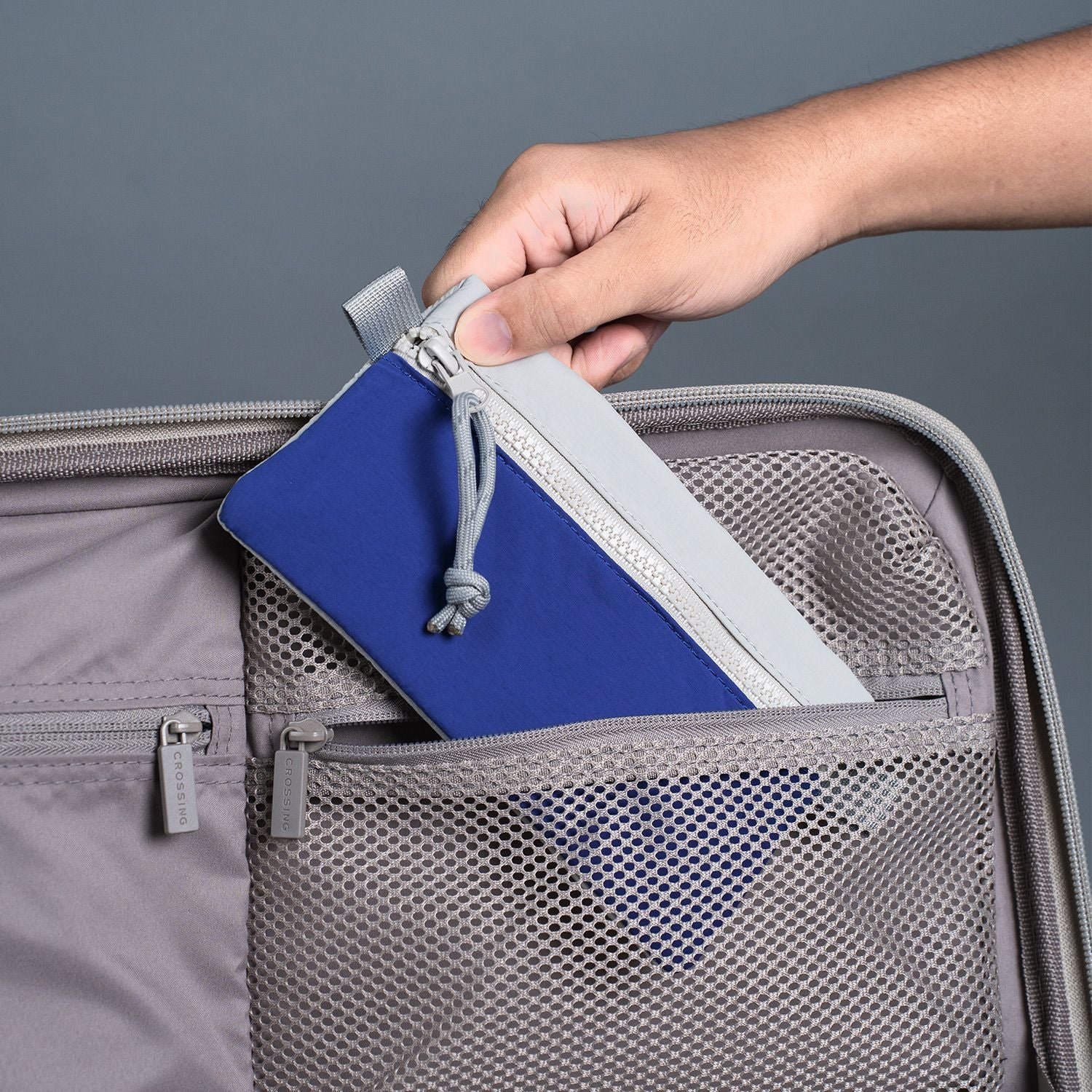 Crossing Tessa Colour Block Pouch Small - Blue/Grey