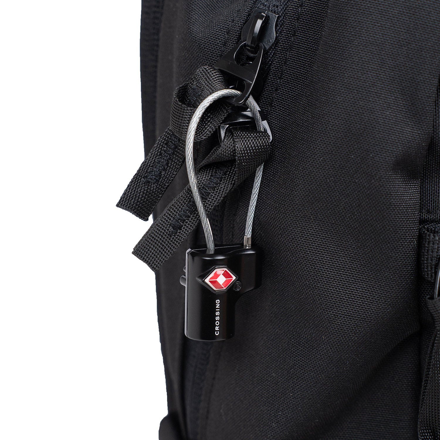 Crossing TSA Travel Cable Lock With Keys - Black