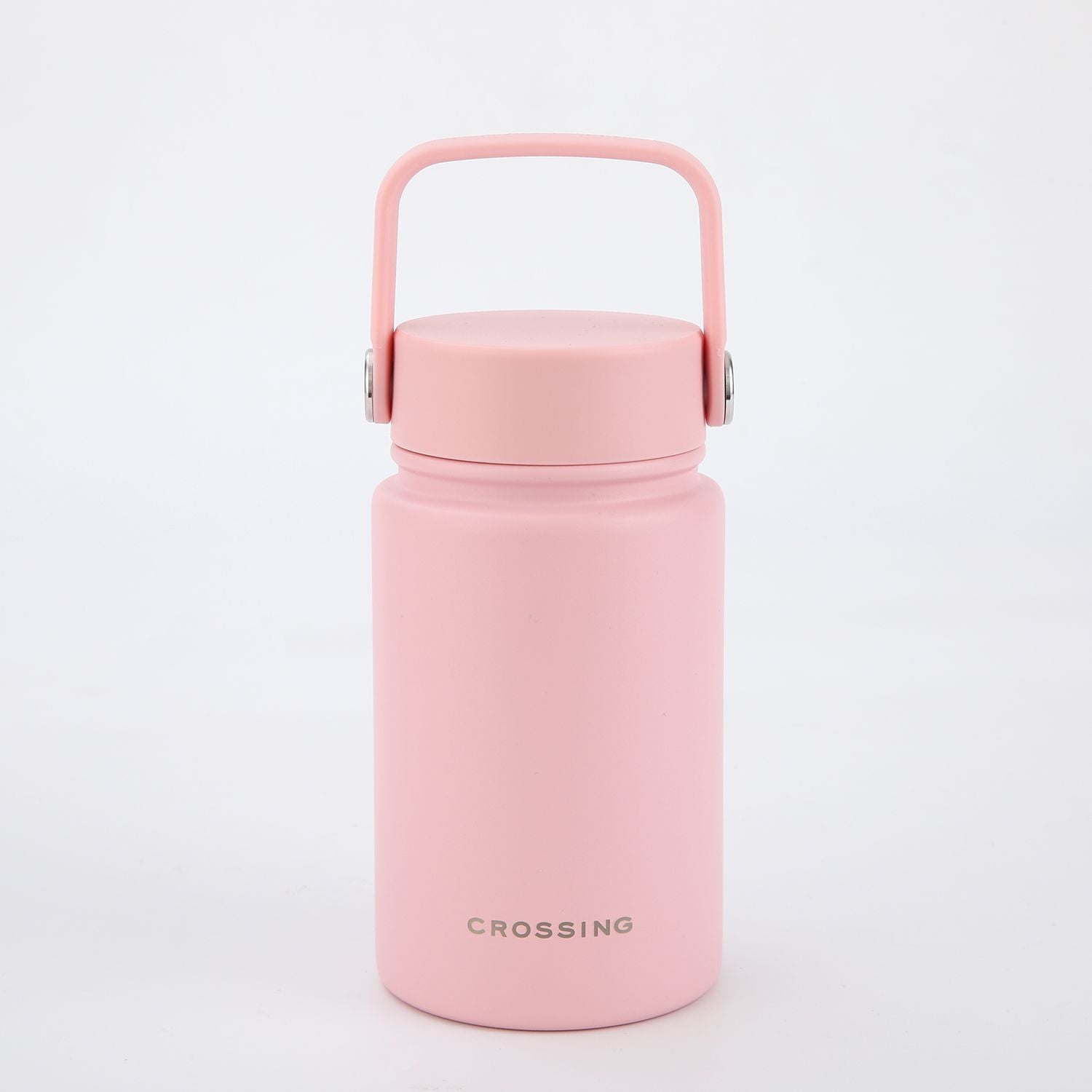 Crossing Urban Ceramic S/S Insulated Flat Cap Bottle With Handle 400ml - Light Pink