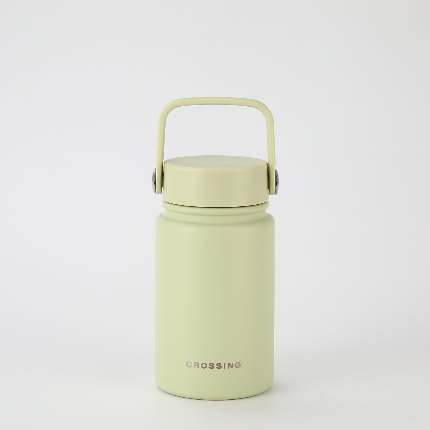 Crossing Urban Ceramic S/S Insulated Flat Cap Bottle With Handle 400ml - Pistachio (Light Green)