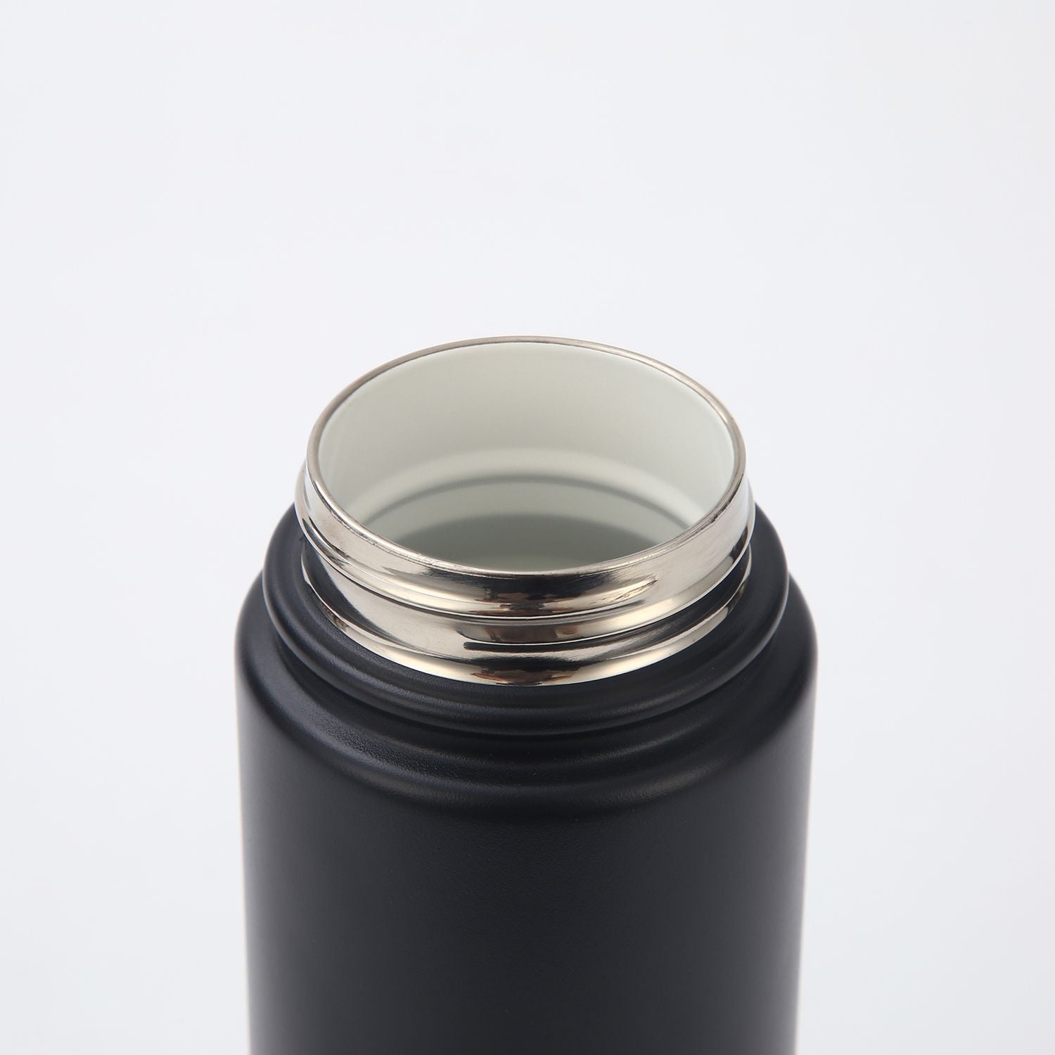 Crossing Urban Ceramic S/S Insulated Flat Cap Bottle With Handle 400ML - Skyline Singapore (Black)