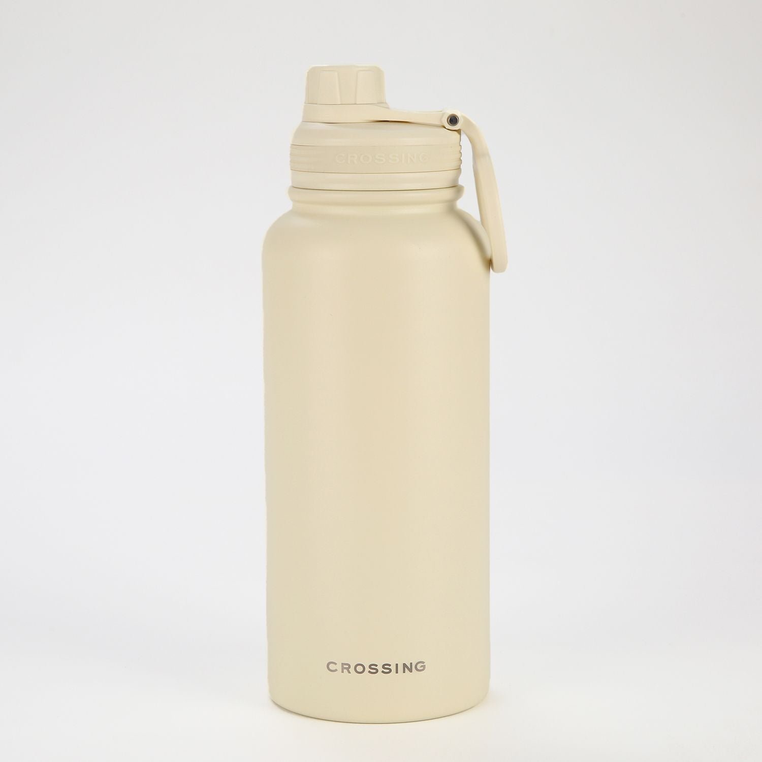 Crossing Urban Ceramic S/S Insulated Screw Cap Sports Bottle With Handle 1000ml - Cotton (White)