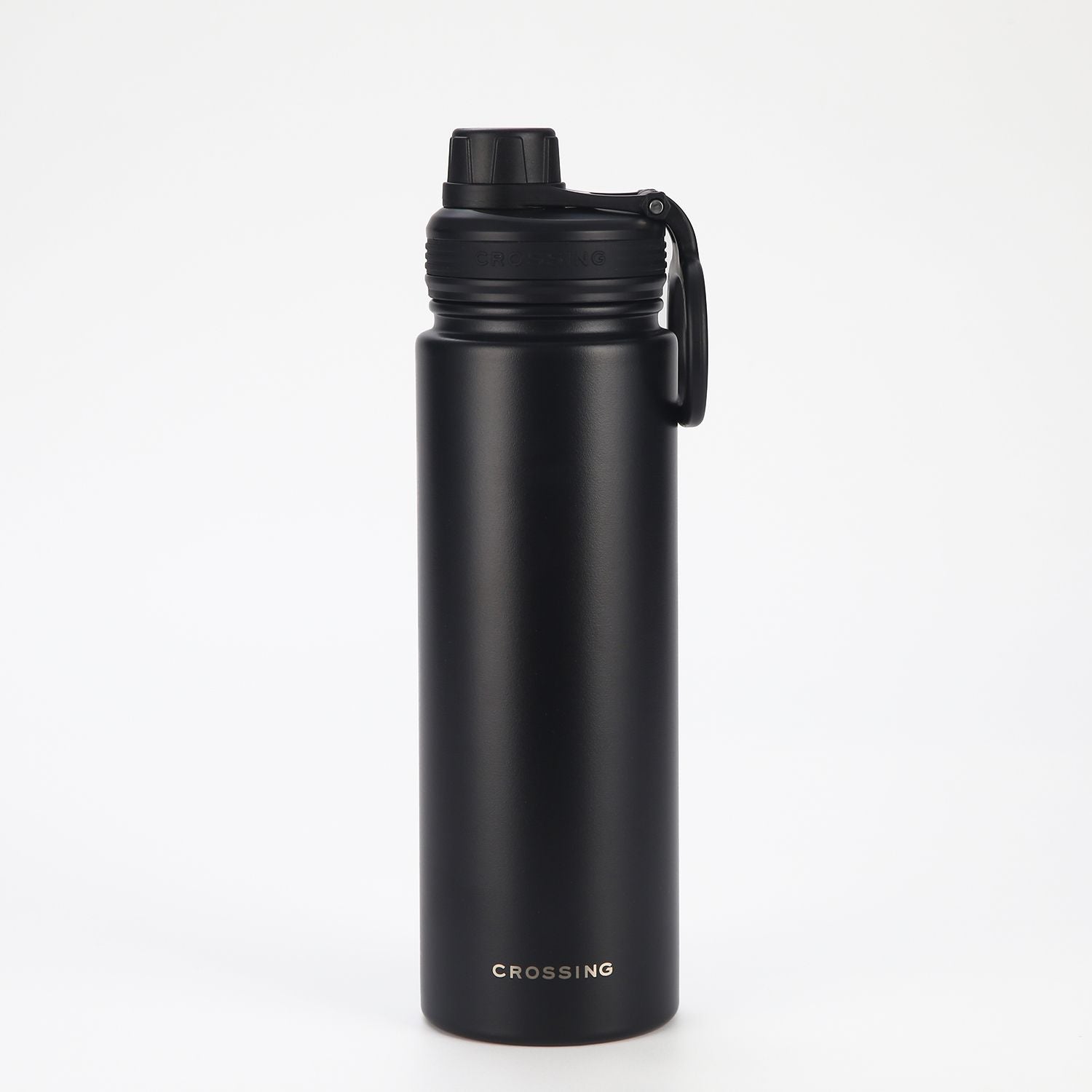 Crossing Urban Ceramic S/S Insulated Screw Cap Sports Bottle With Handle 720ml - Ebony (Black)