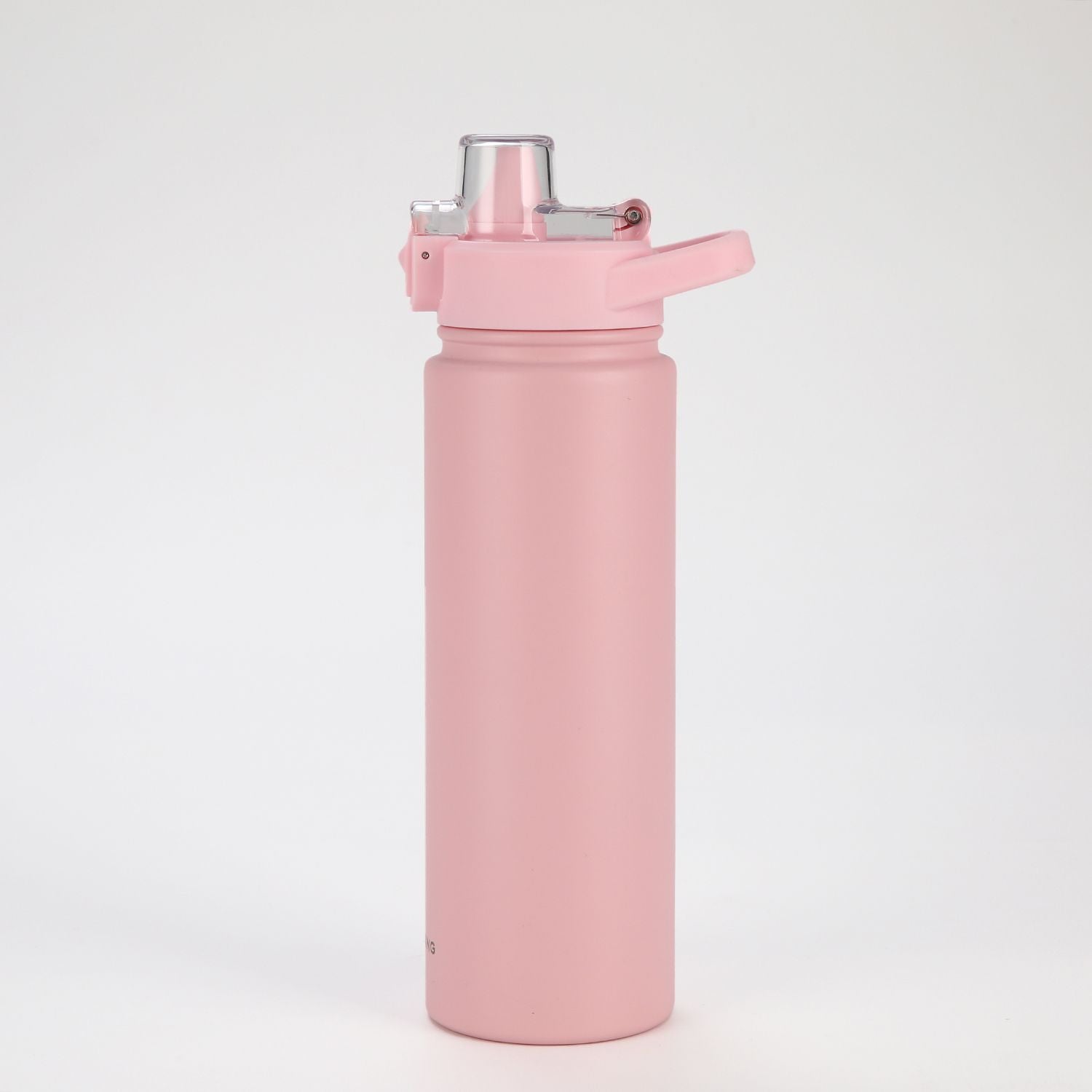 Crossing Urban Ceramic S/S Insulated Straw Sipper Cap Sports Bottle With Handle 720ml - Dusty Rose