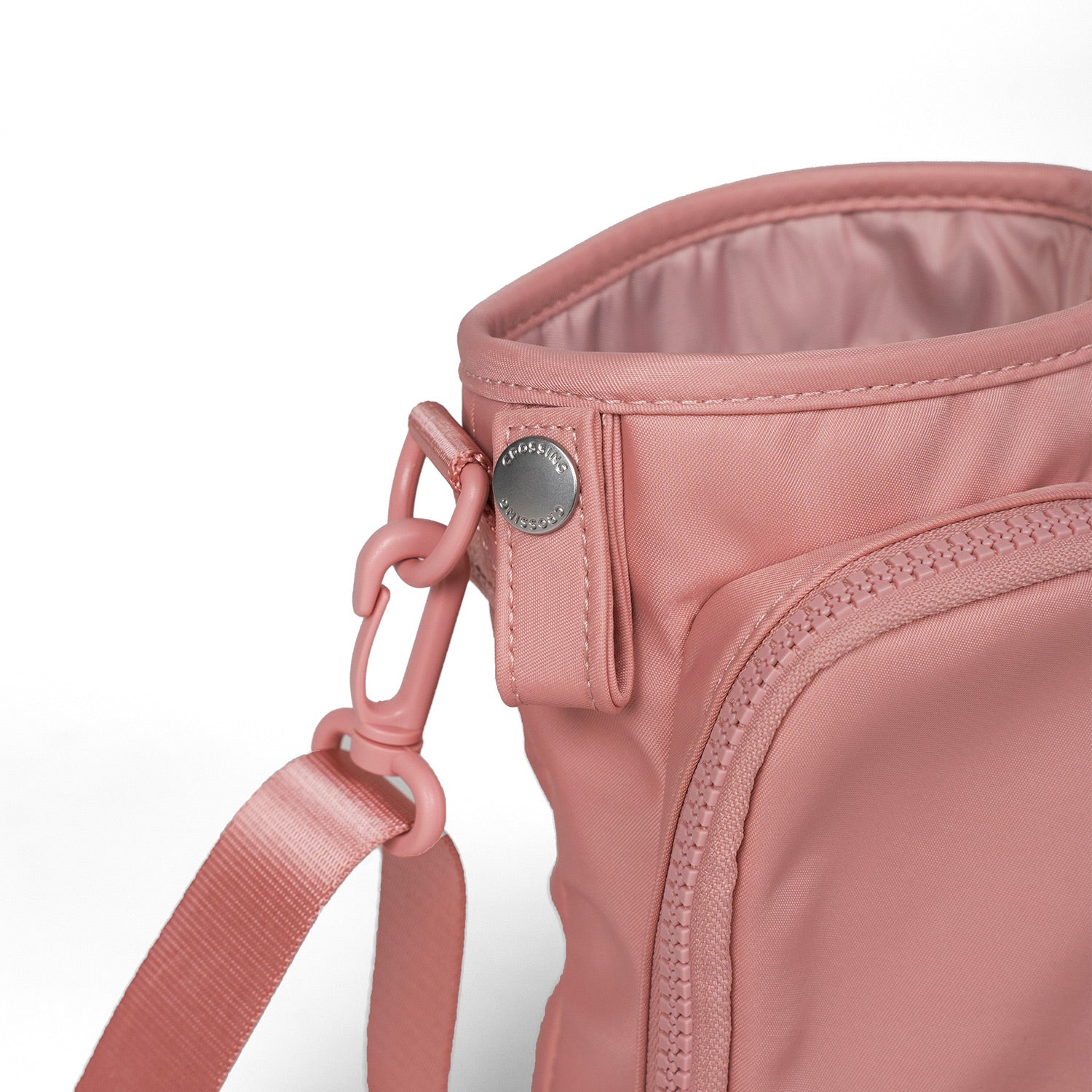 Crossing Water Bottle Crossbody Bag With  Front Pocket 2L - Dusty Pink