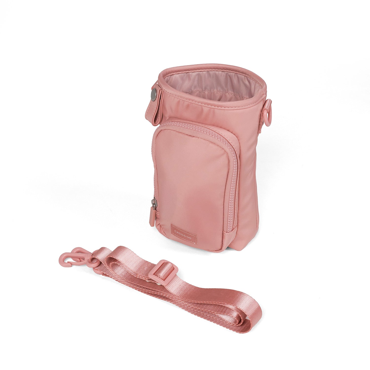 Crossing Water Bottle Crossbody Bag With  Front Pocket 2L - Dusty Pink