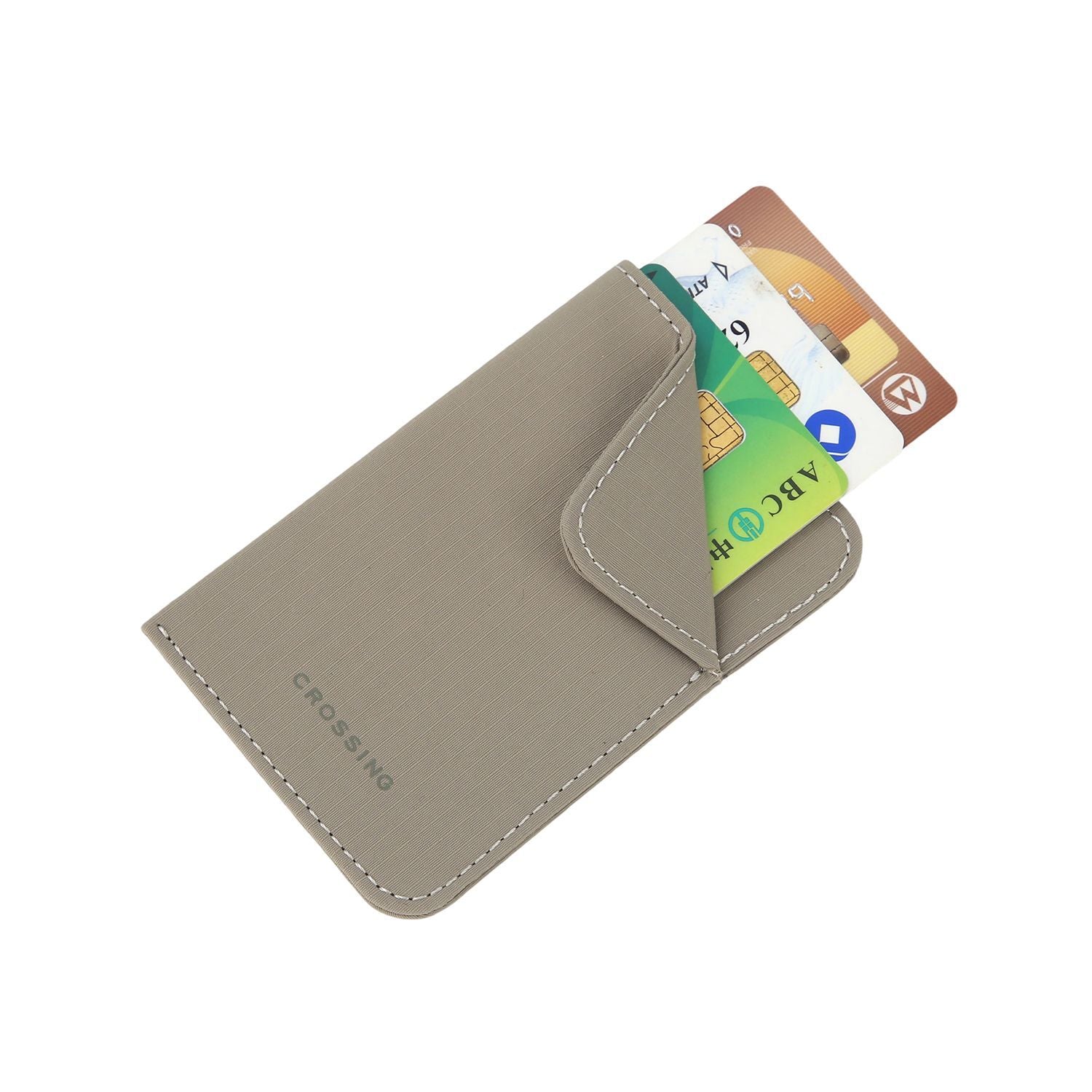 Crossing Waterproof Checked Nylon Card Sleeve RFID - Grey
