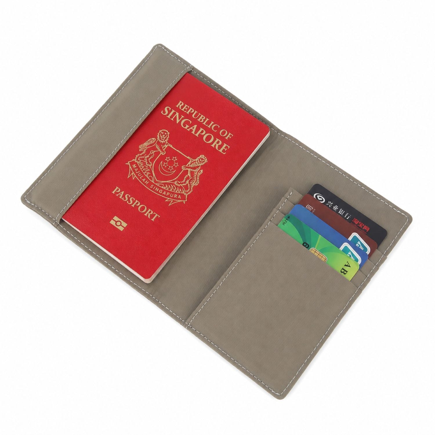 Crossing Waterproof Checked Nylon Passport Cover RFID - Grey