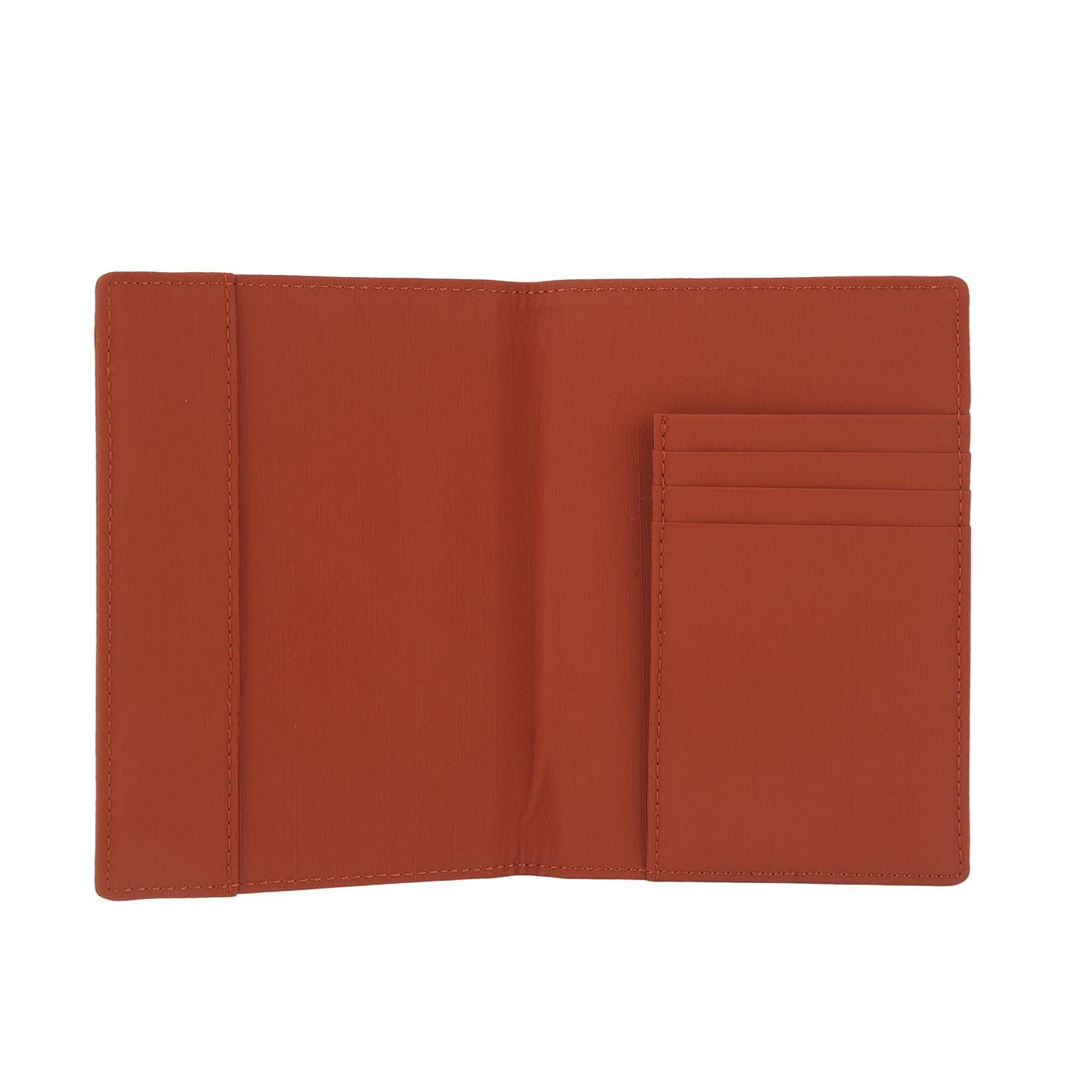 Crossing Waterproof Checked Nylon Passport Cover RFID - Rust