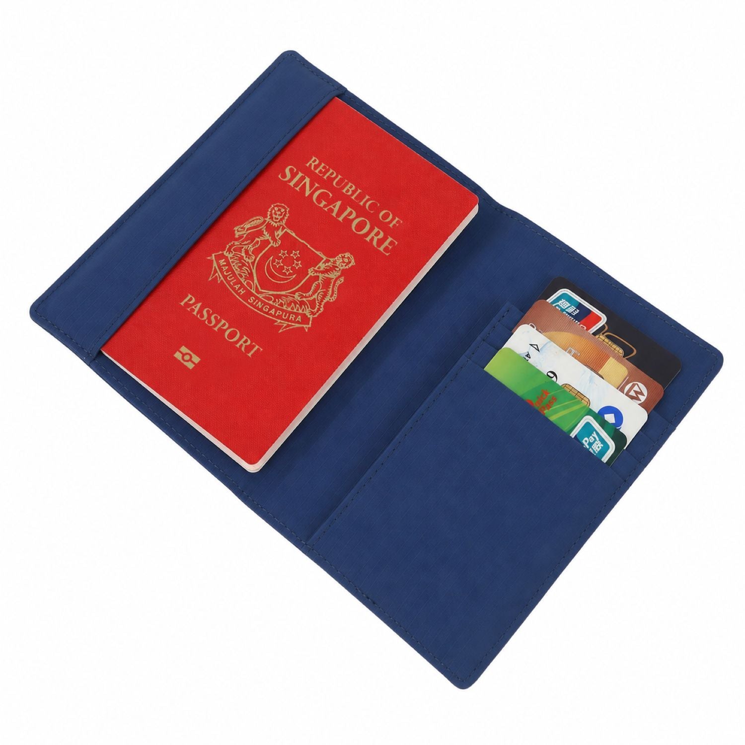 Crossing Waterproof Checked Nylon Passport Cover RFID - Smoke Blue