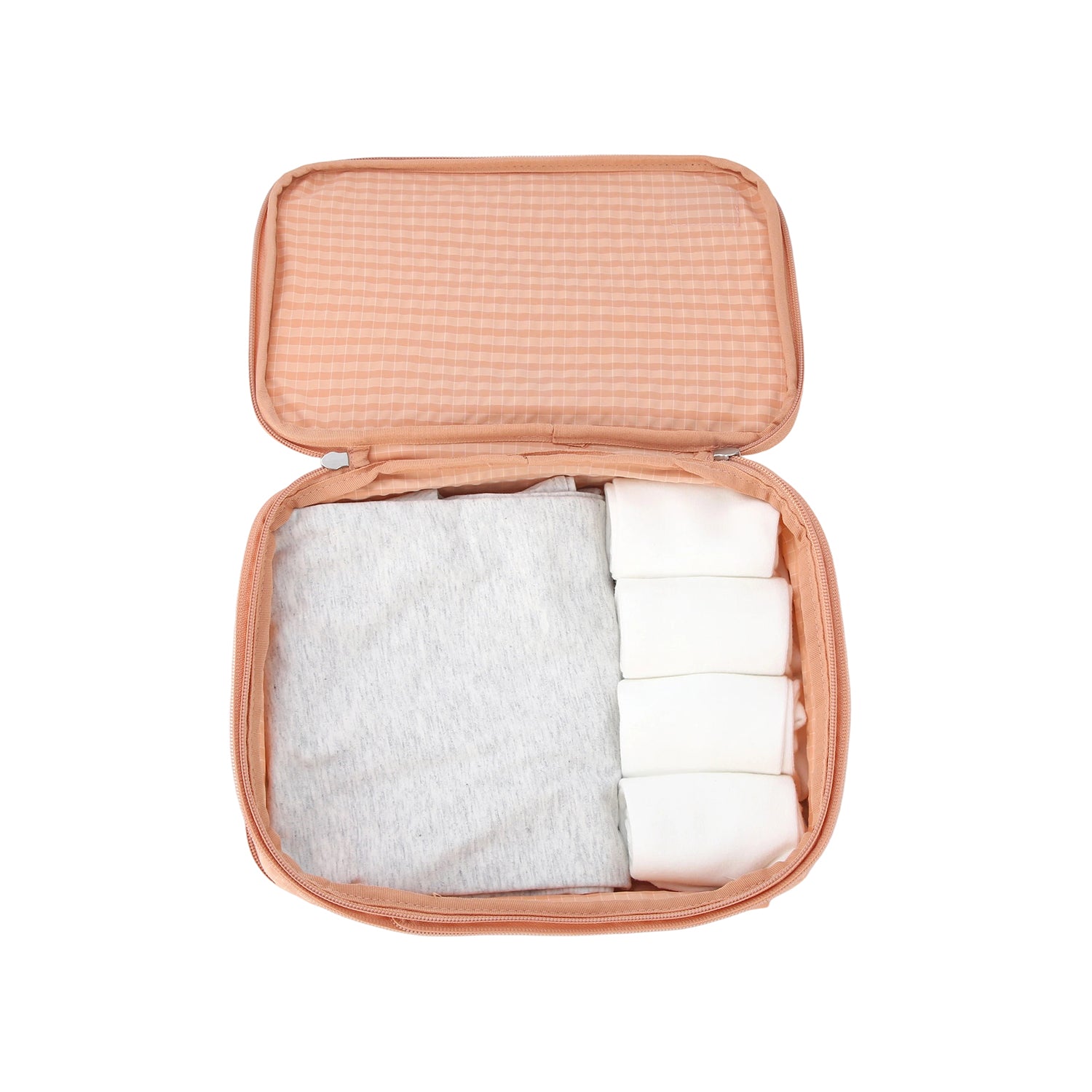 Crossing Waterproof Rayon Checked Compression Packing Cube Set (2-Piece Set) - Coral