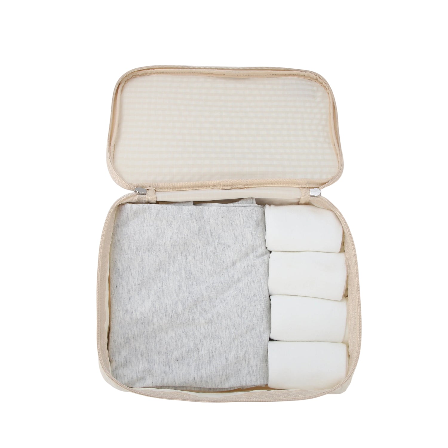 Crossing Waterproof Rayon Checked Packing Cube M - Beige