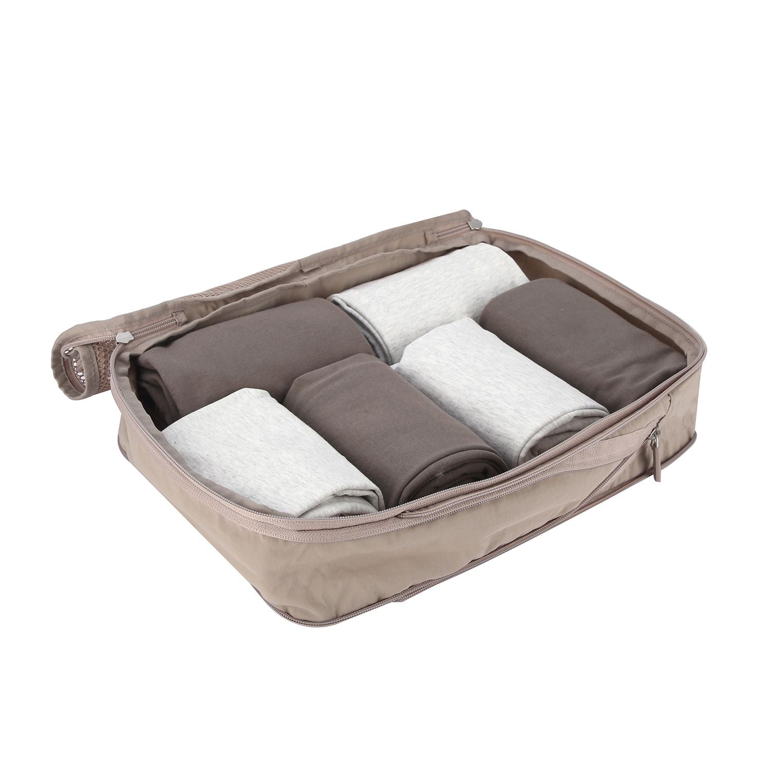 Crossing Waterproof Ripstop Nylon Compression Packing Cube Set (2-Piece Set) - Light Grey