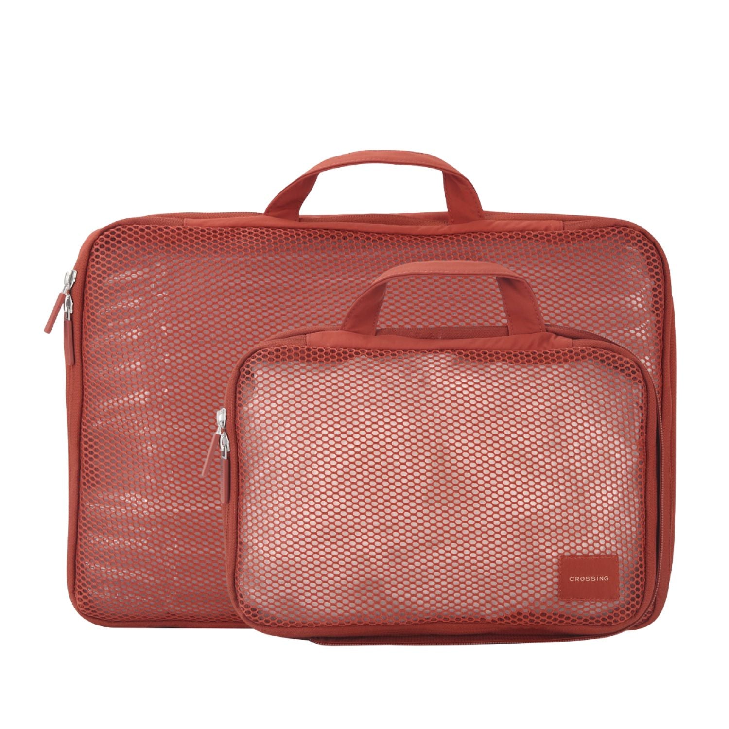 Crossing Waterproof Ripstop Nylon Compression Packing Cube Set (2-Piece Set) - Rust Orange