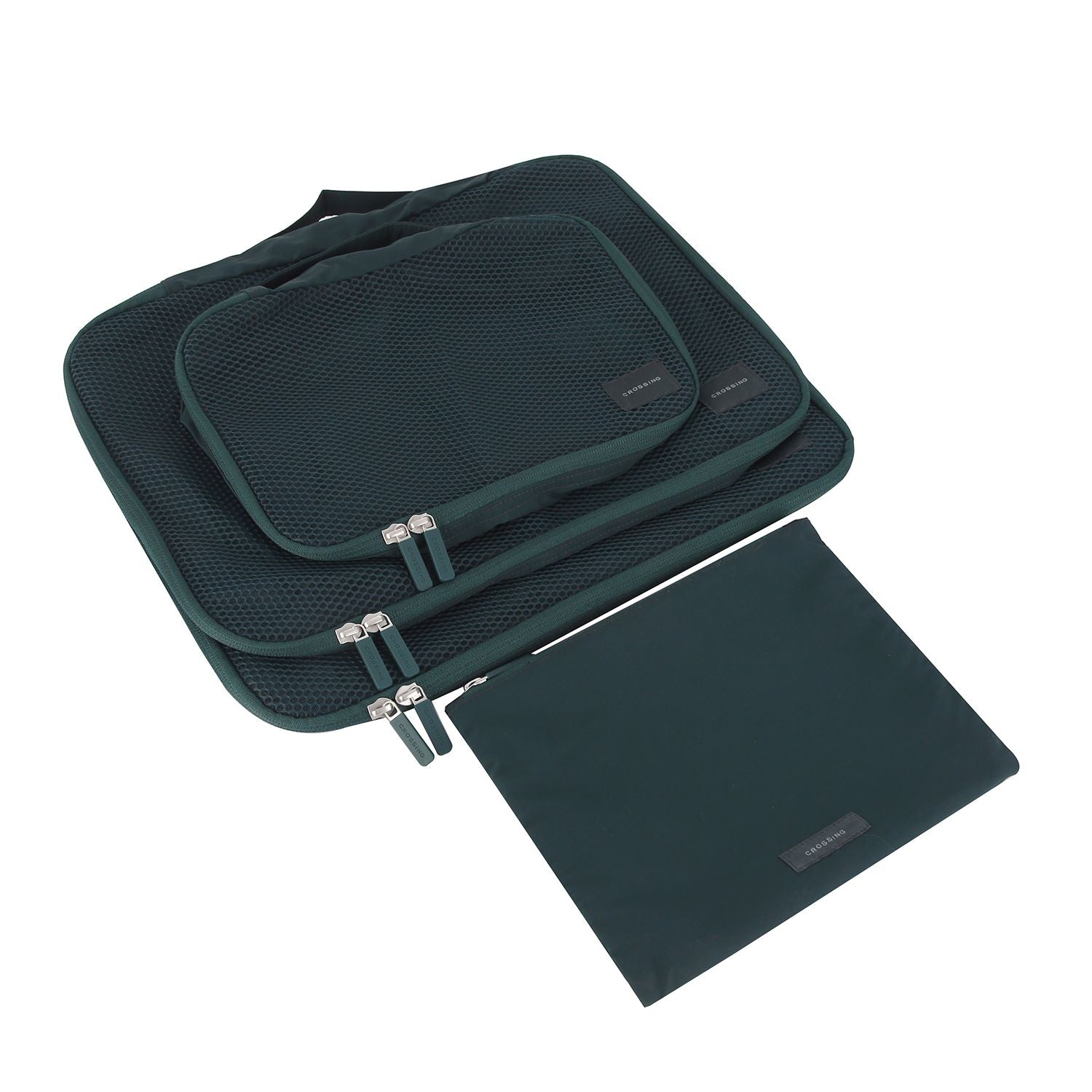 Crossing Waterproof Ripstop Nylon Packing Cube Set (4-Piece Set) - Forest Green