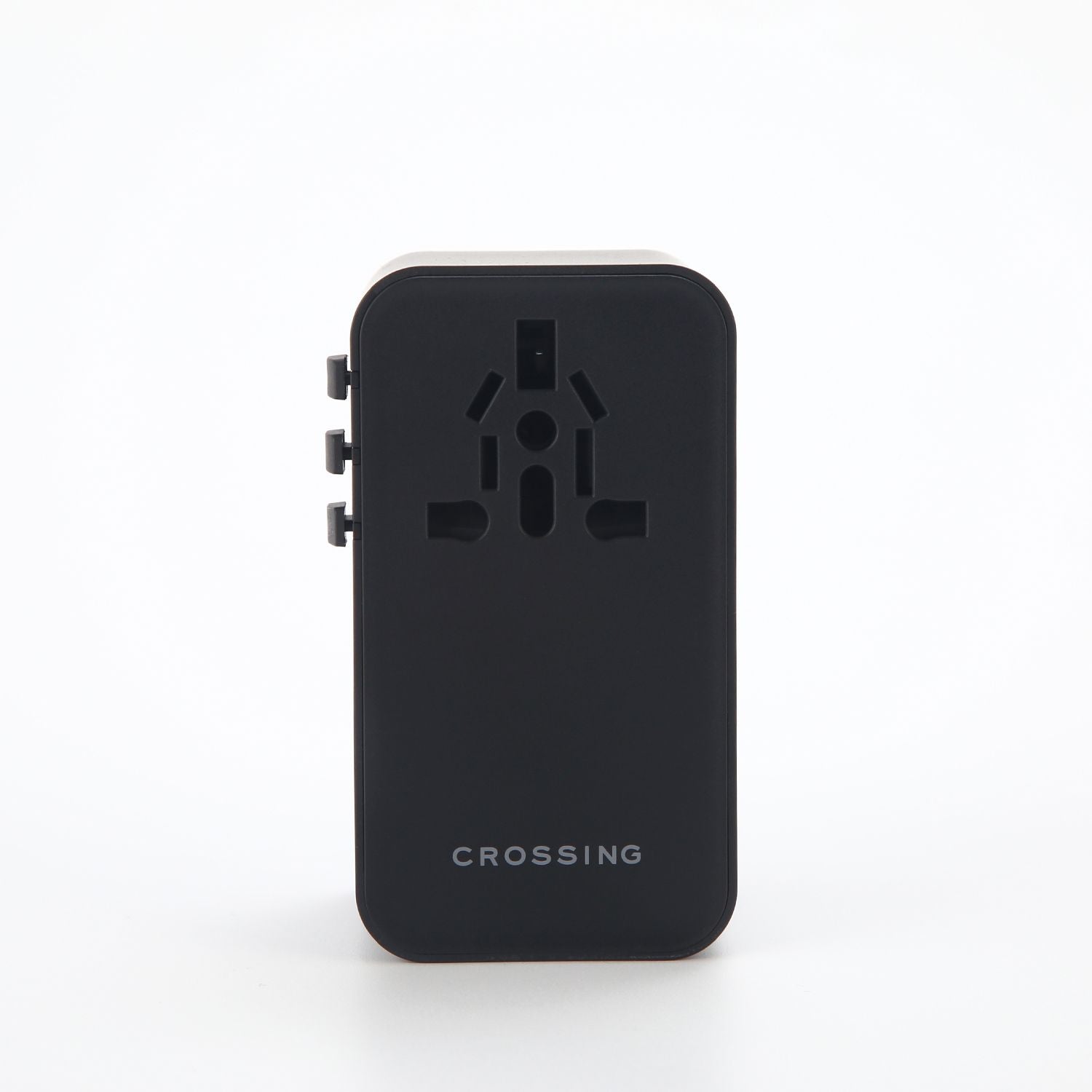 Crossing World Travel Adaptor 160W with 1 X USB-A + 3 X USB-C with Built-In Type C Cable - Black