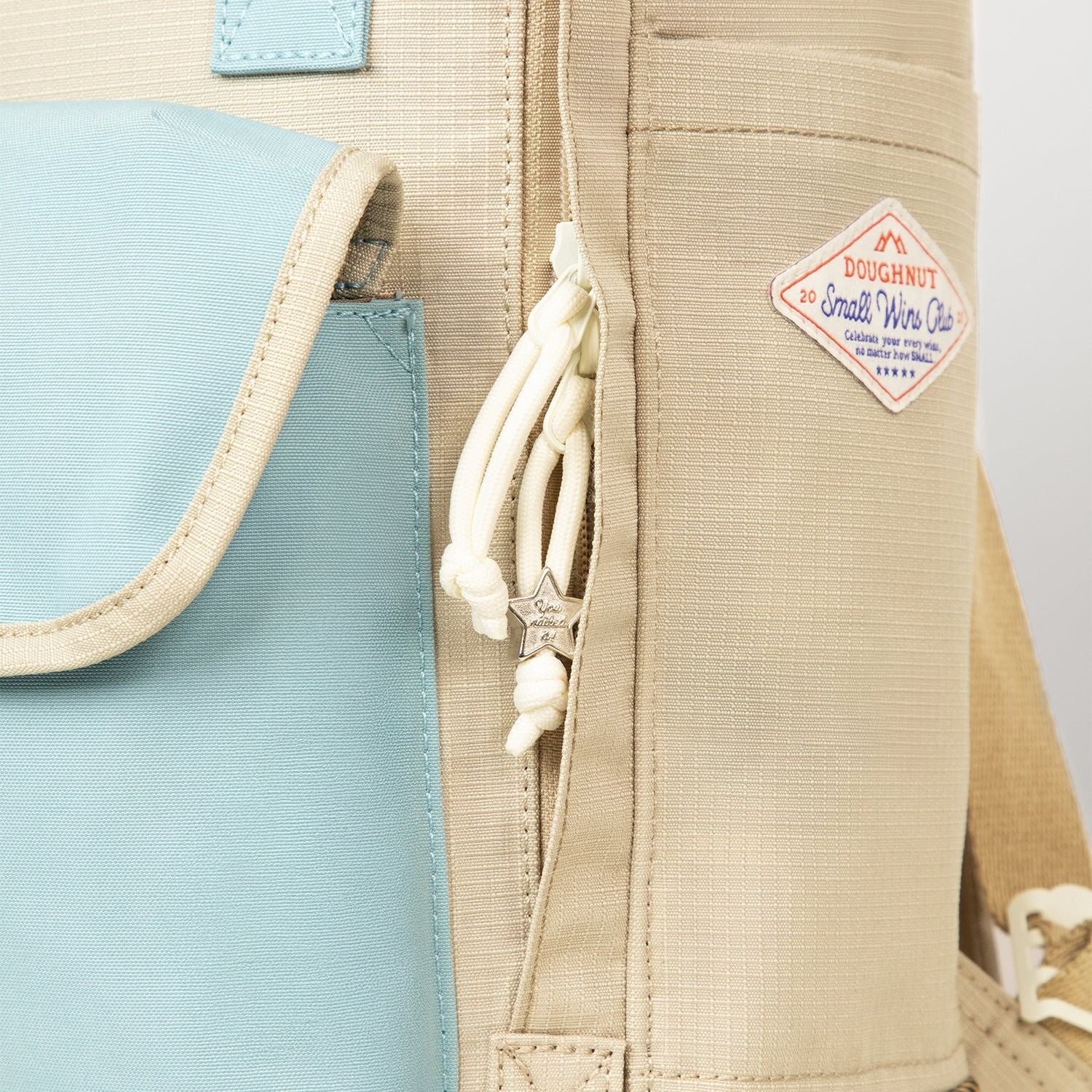 Doughnut Macaroon Minorstones Series Backpack - Blue Grey X Beige