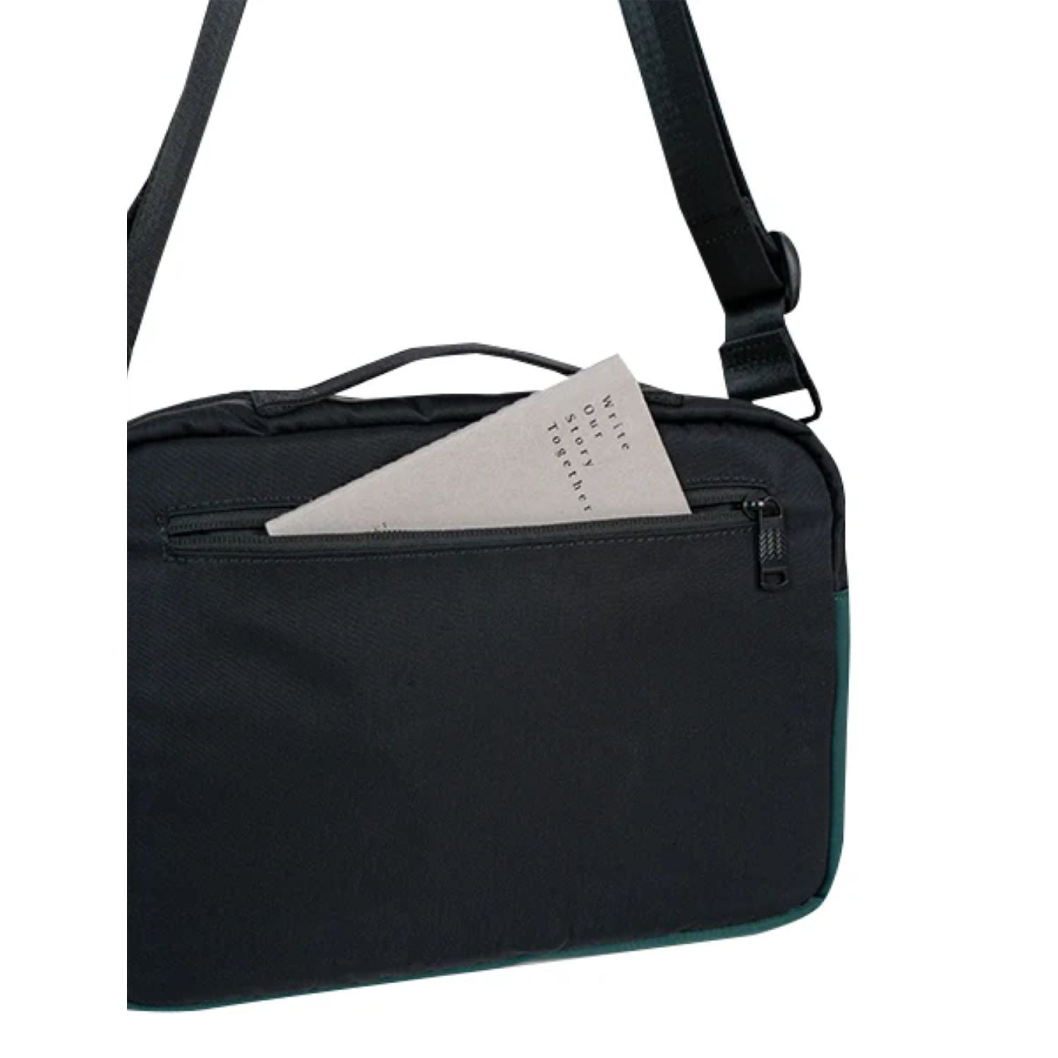 Doughnut Satchel Lucent Series Crossbody Bag - Black X Slate Green