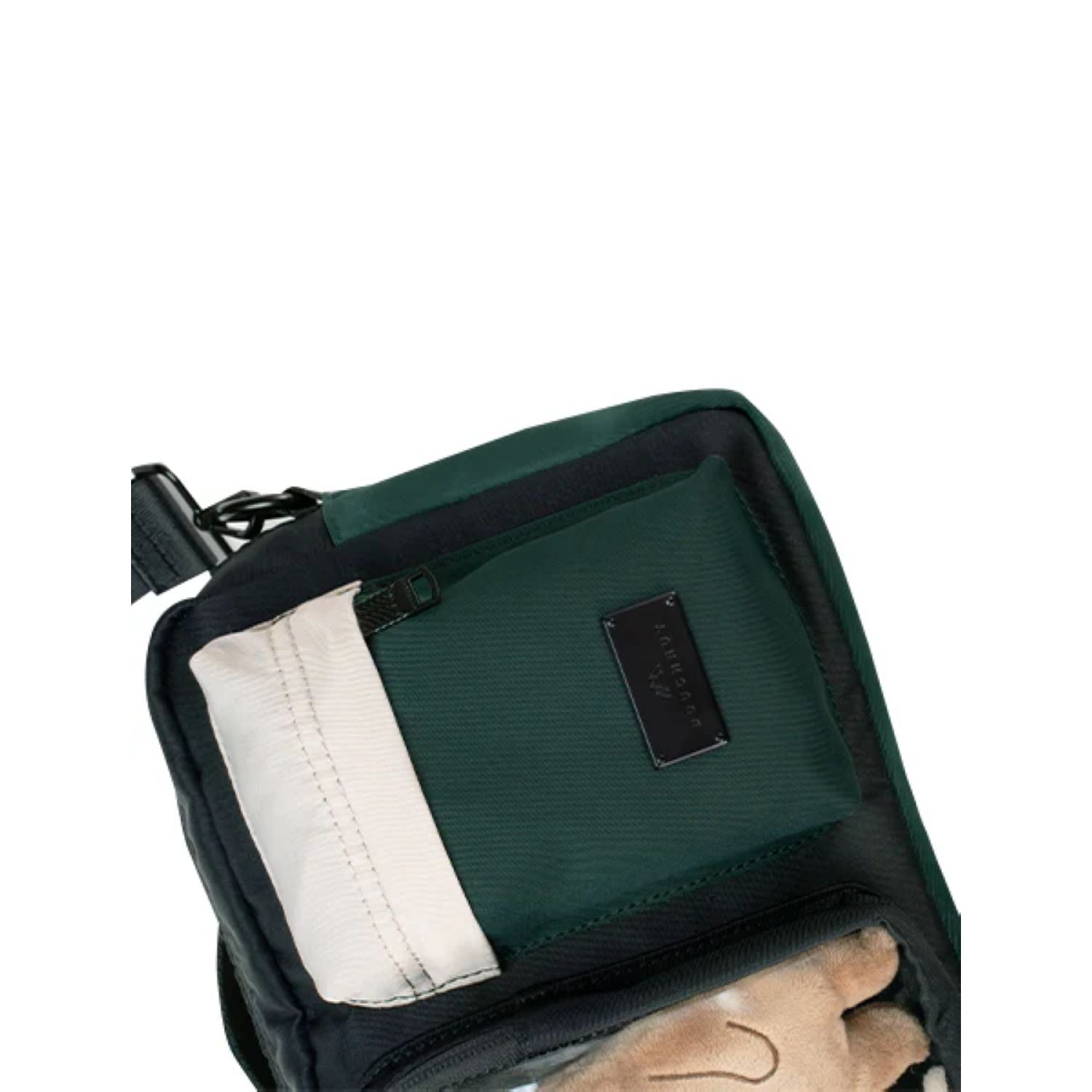 Doughnut Satchel Lucent Series Crossbody Bag - Black X Slate Green
