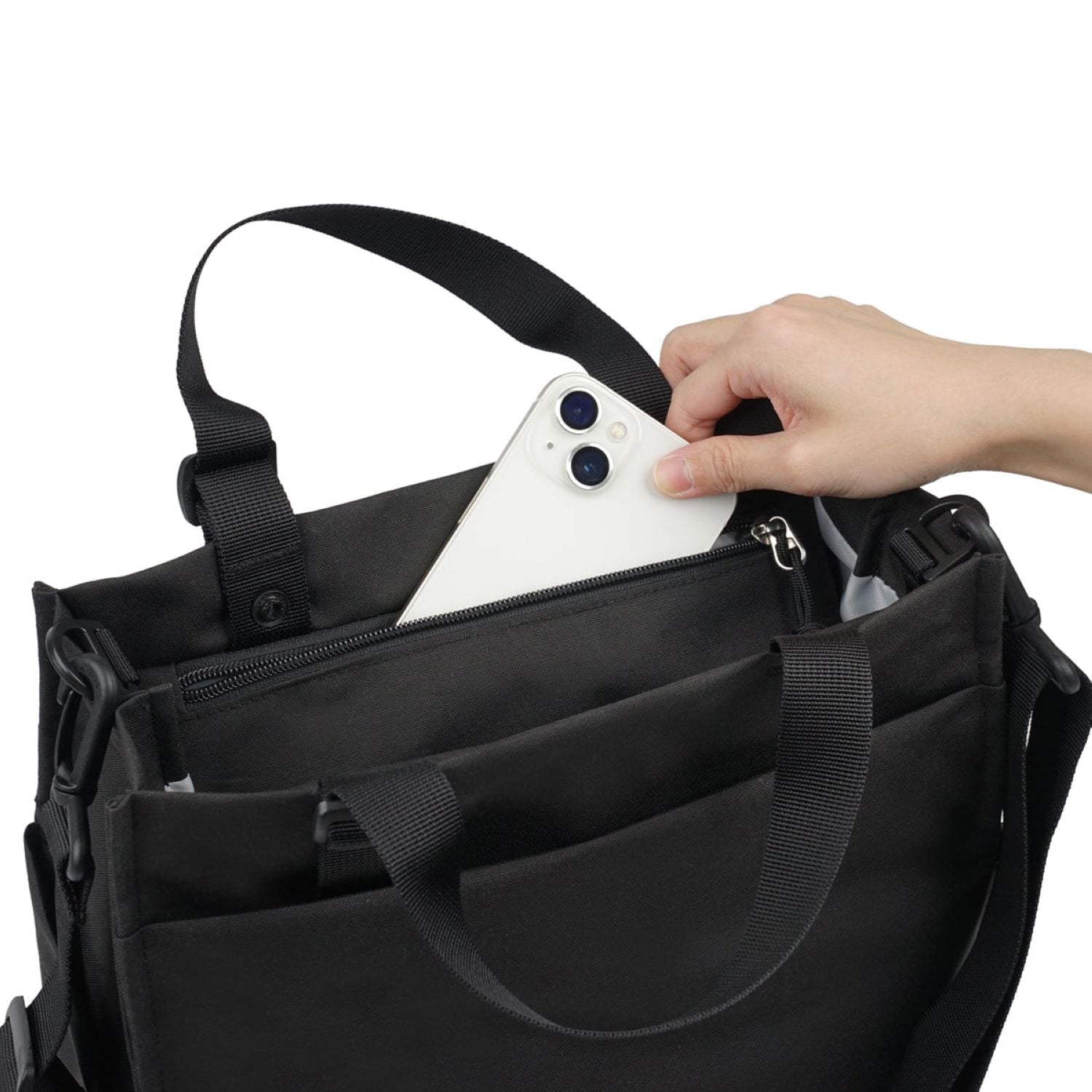 Hellolulu Luke 3 Way Vertical Tote Recycled (Flat Black)