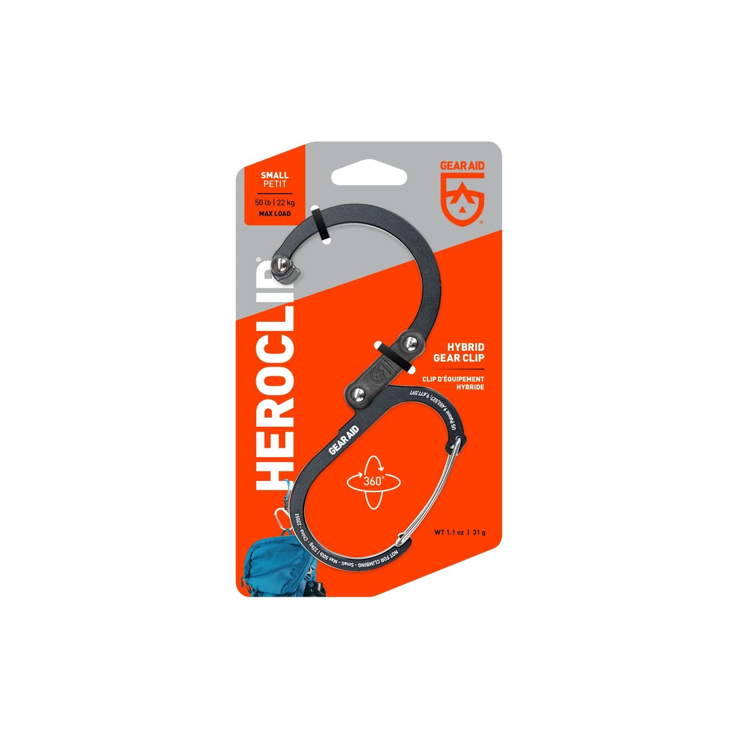 Heroclip Carabiner Small - Black & Blue