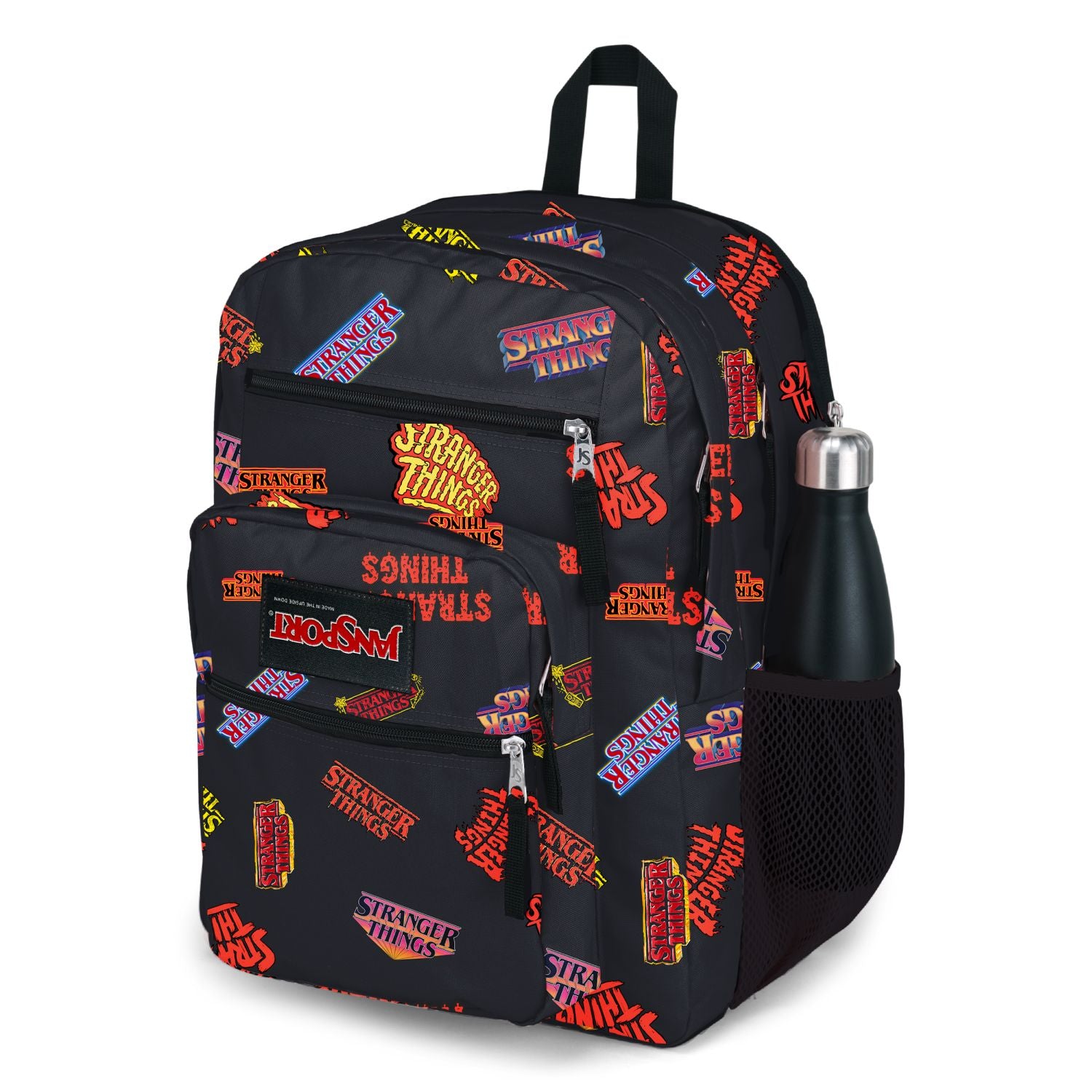 Jansport X Stranger Things Big Student Backpack - Logos (Black/Dk Blue/Red)
