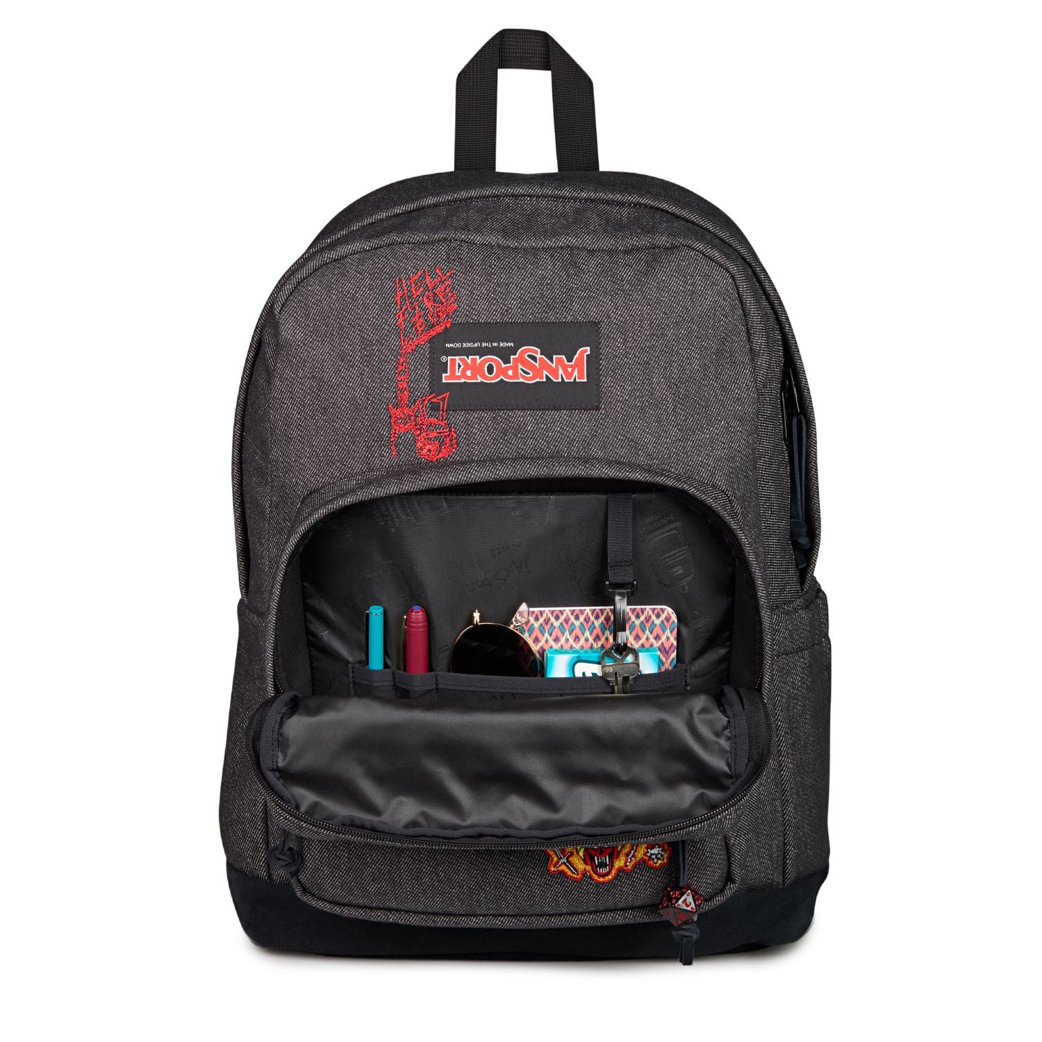 Jansport X Stranger Things Right Pack Backpack - Hellfire Denim (Black/Black/Black)