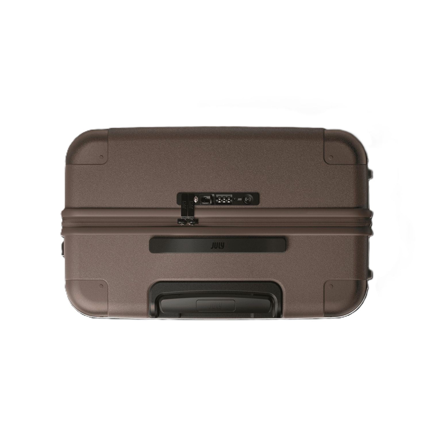 July Carry On Original Polycarbonate  21" Luggage With Casesafe Tracking & Power Bank & Usb/Usb-C Cable - Dark Brown