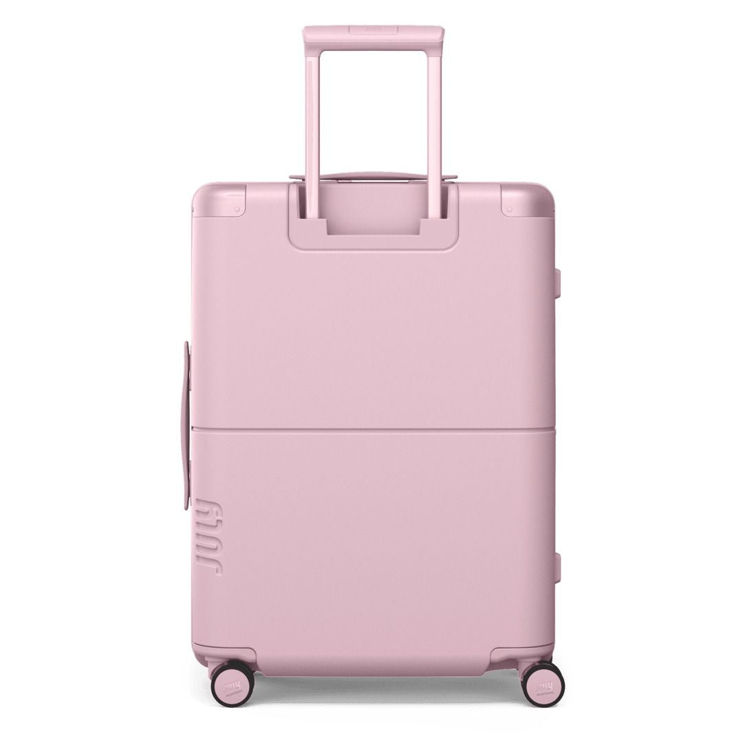 July Checked Expandable Polycarbonate With Casesafe Tracking 26" Luggage - Blush Pink
