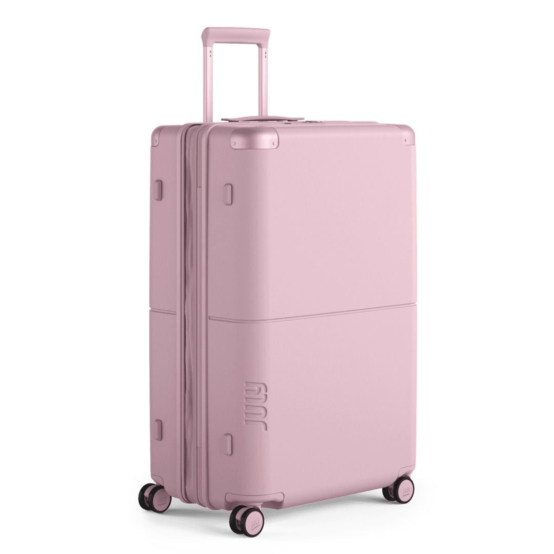 July Checked Plus Expandable Polycarbonate With Casesafe Tracking 28" Luggage - Blush Pink