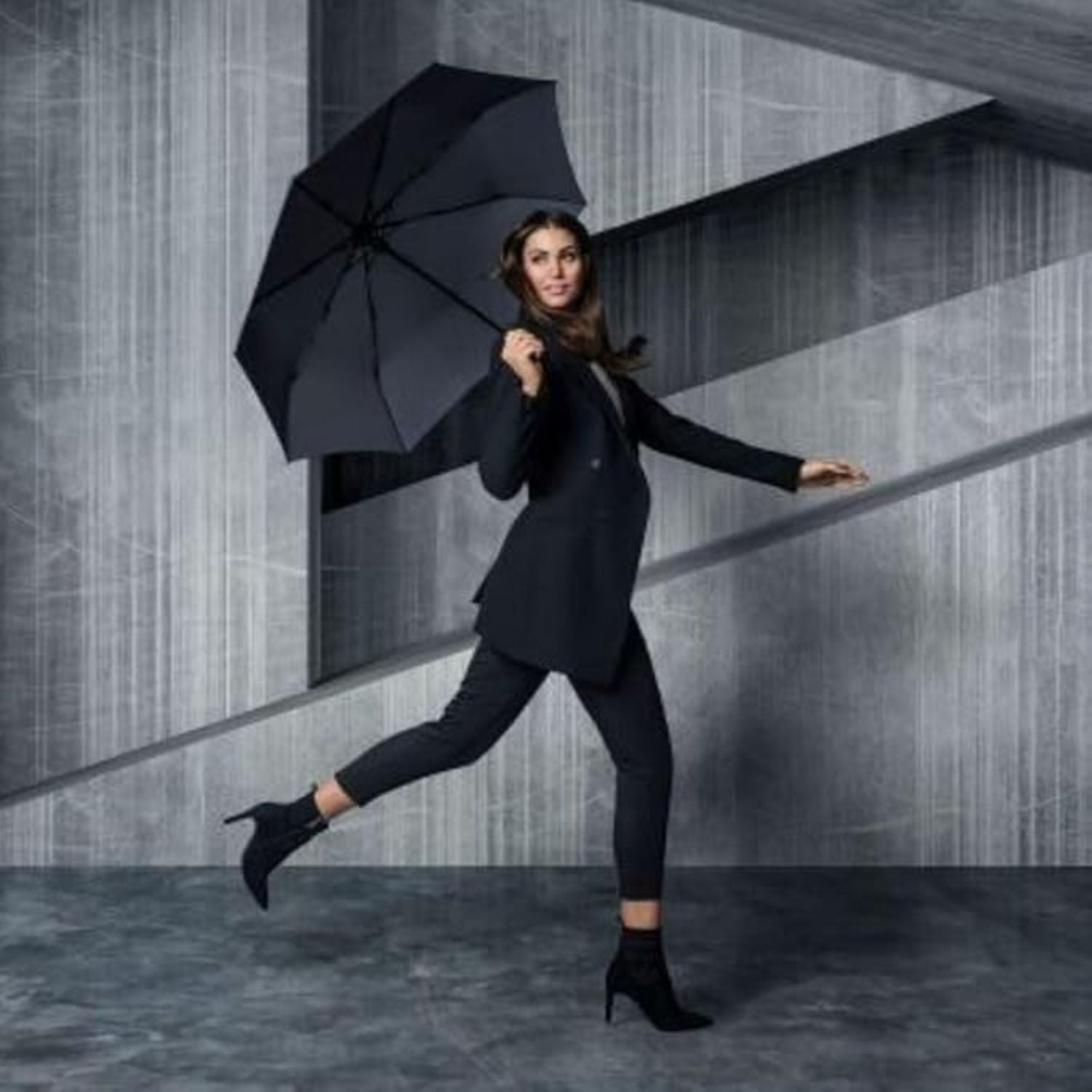 Knirps A.200 Medium Duomatic Umbrella - Fog (Solids)