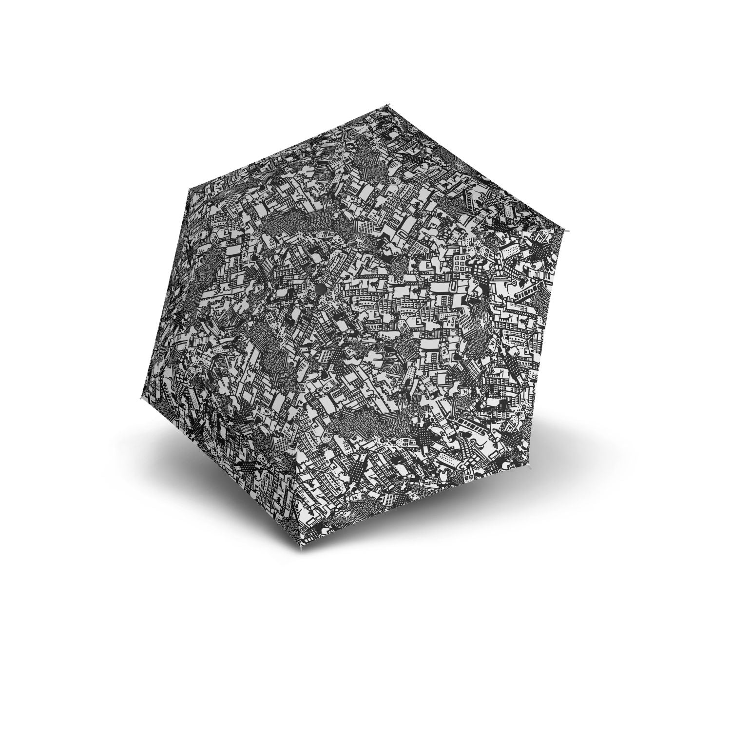 Knirps US.050 Ultralight Slim Manual Umbrella (UV Protection) - Story Black / Iridisent Inner Coating