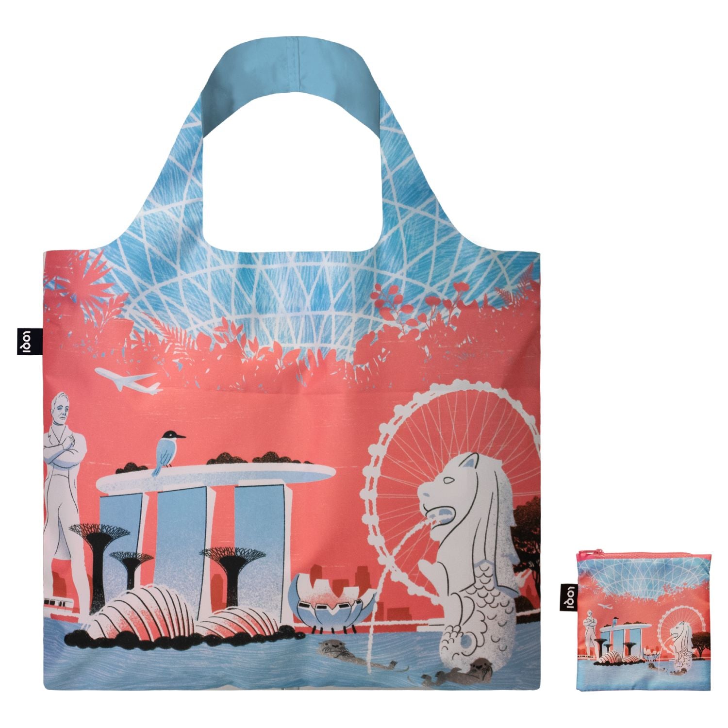 LOQI Artist Bags - Sokkuan Tye - Singapore Sights Coral