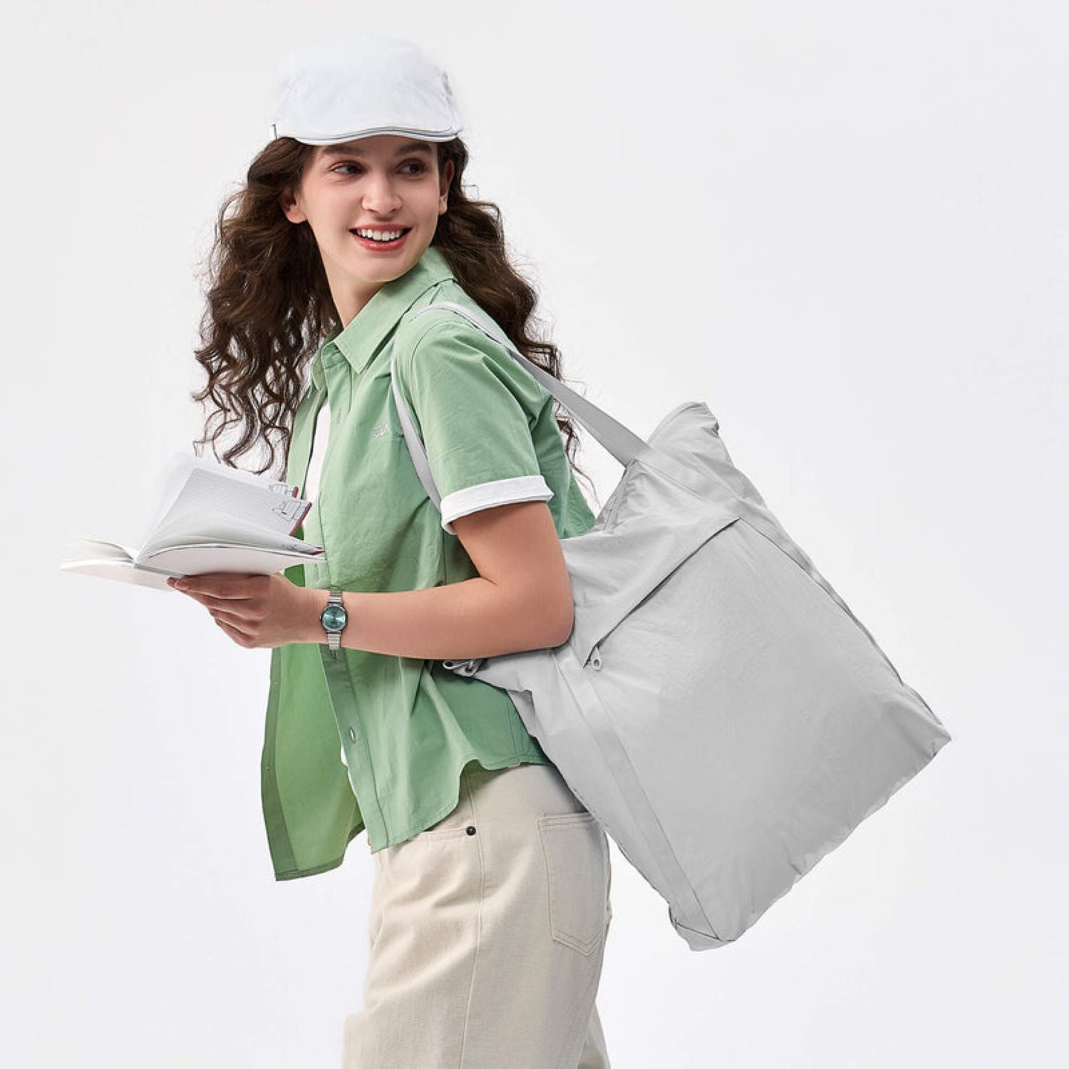 MAH Airy Fold 18.5L Tote Bag - Light Grey