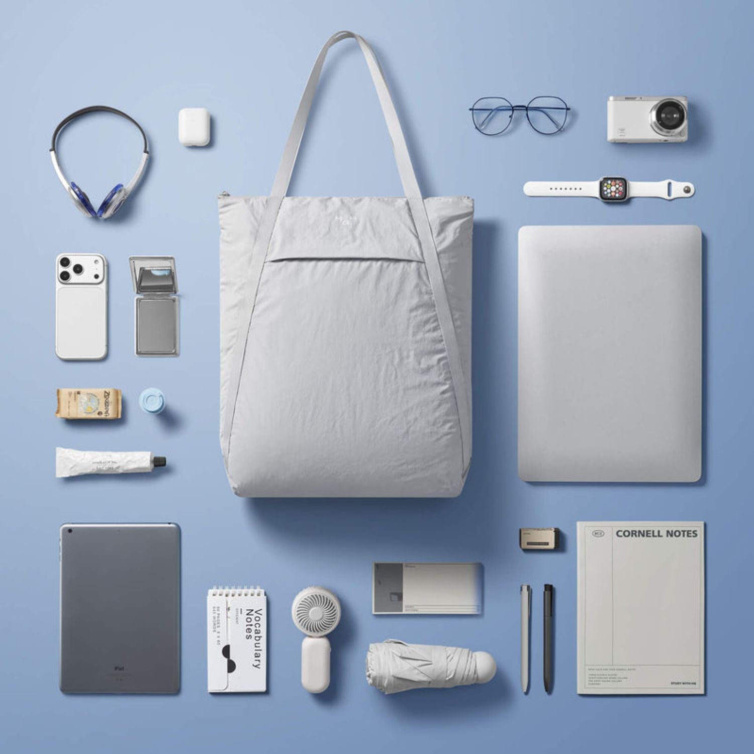 MAH Airy Fold 18.5L Tote Bag - Light Grey