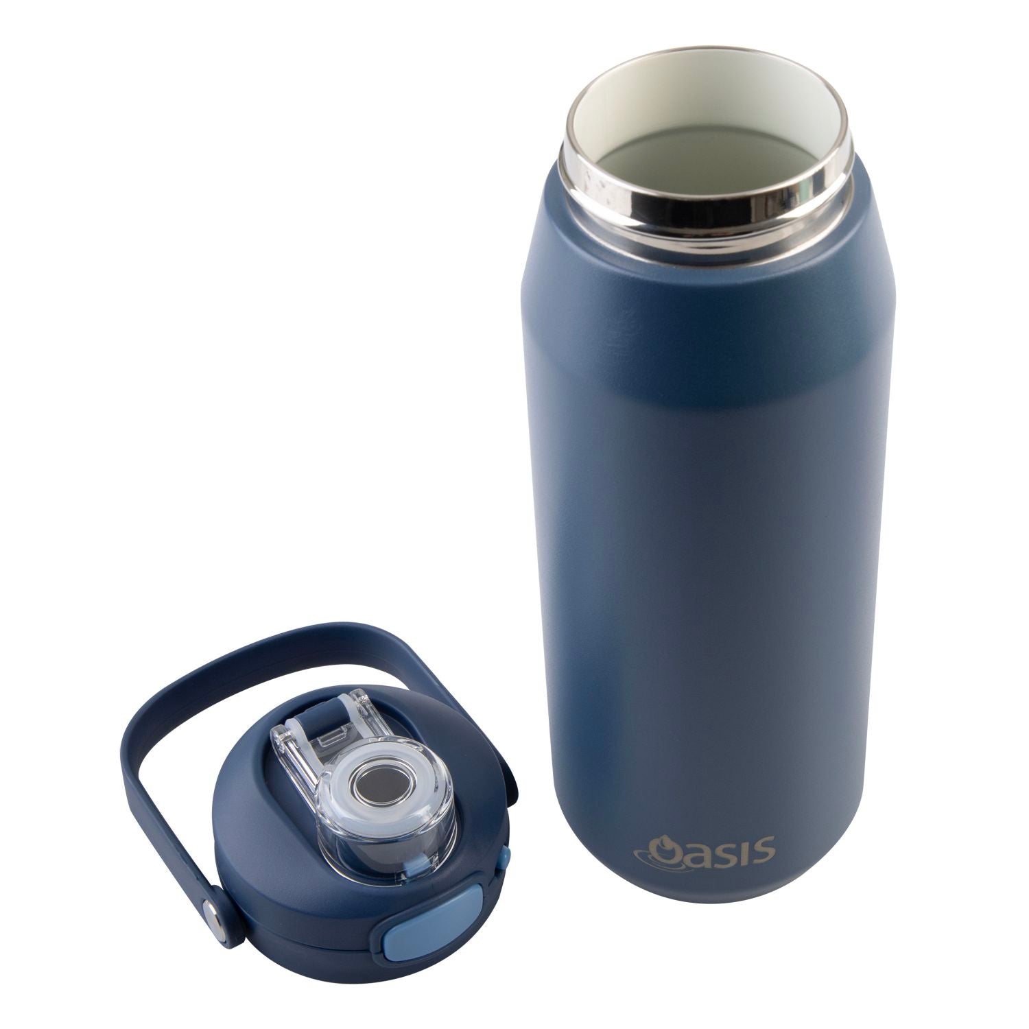 Oasis Ceramic S/S Triple Wall Capri Quick Release Drink Bottle 750ML - Indigo