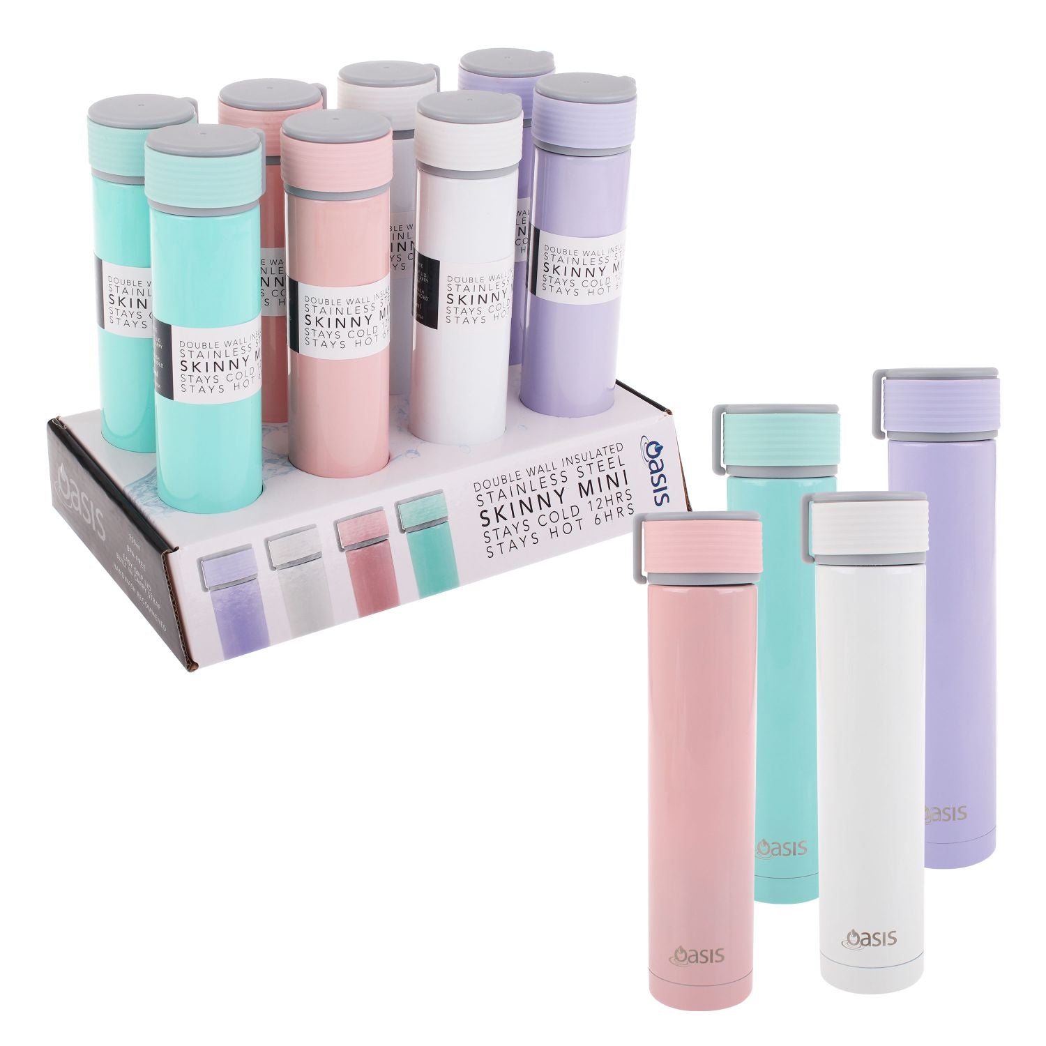 Oasis S/S Flip-Top With Lock Vacuum Flask 480ML - Pink Lemonade