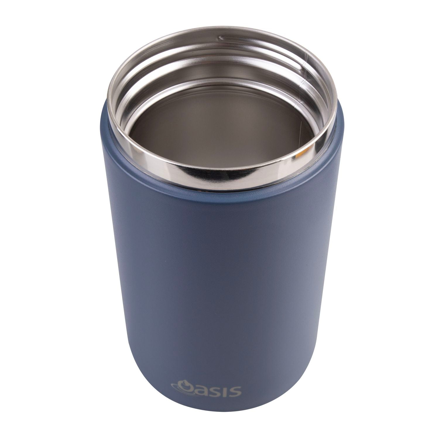 Oasis S/S Insulated Dual Compartment Food Jar W Handle And Spoon 700Ml - Indigo