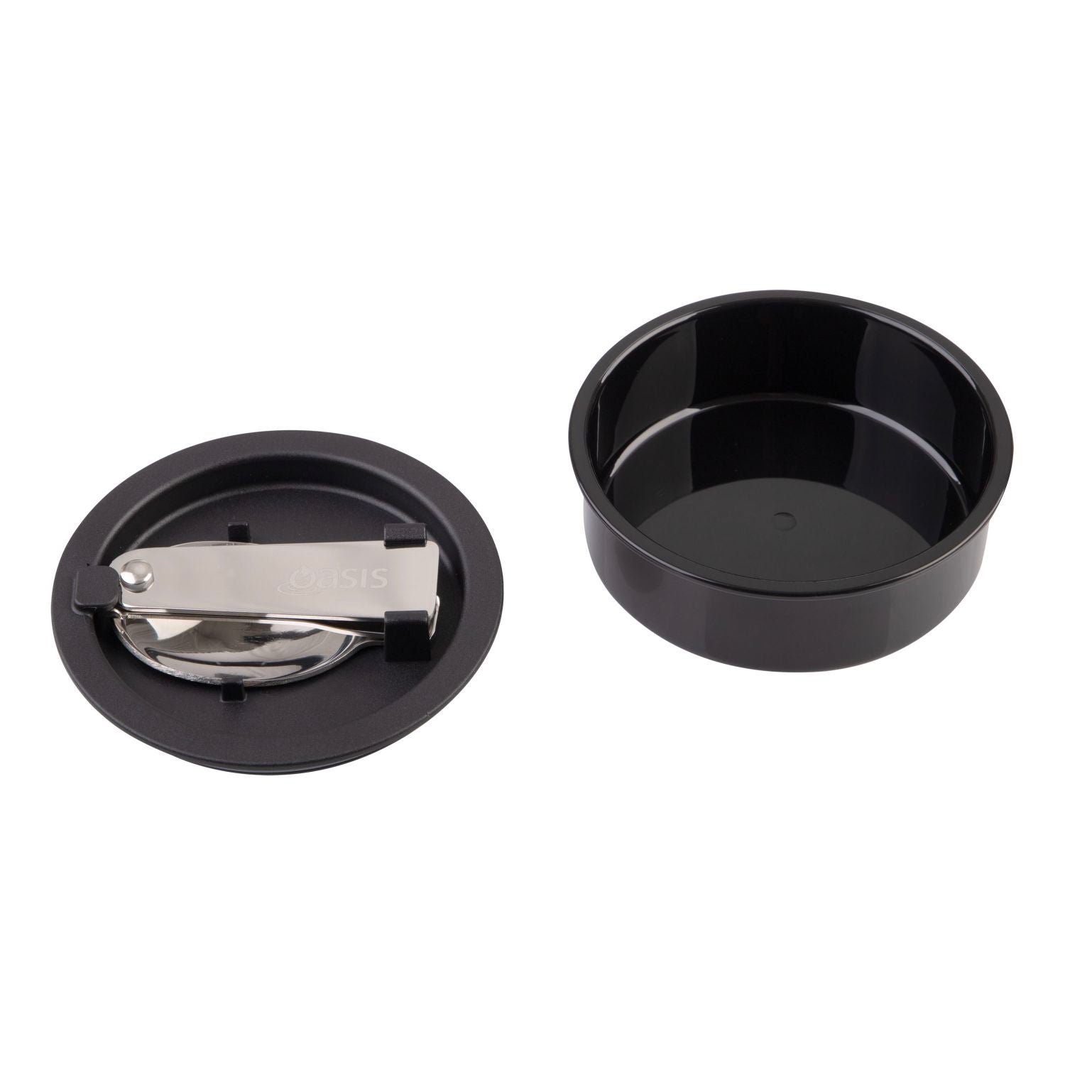 Oasis S/S Insulated Dual Compartment Food Jar W Handle And Spoon 700Ml - Indigo