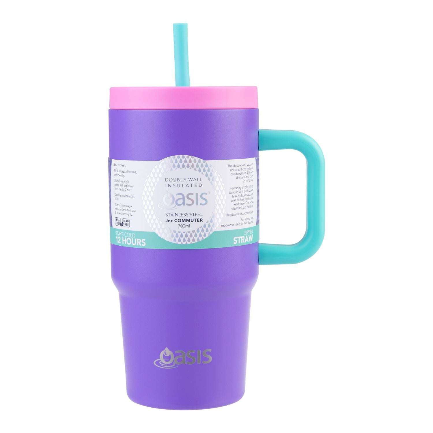 Oasis S/S Insulated Mini Commuter Travel Tumbler 700Ml Cap Only - Mermaid Purple