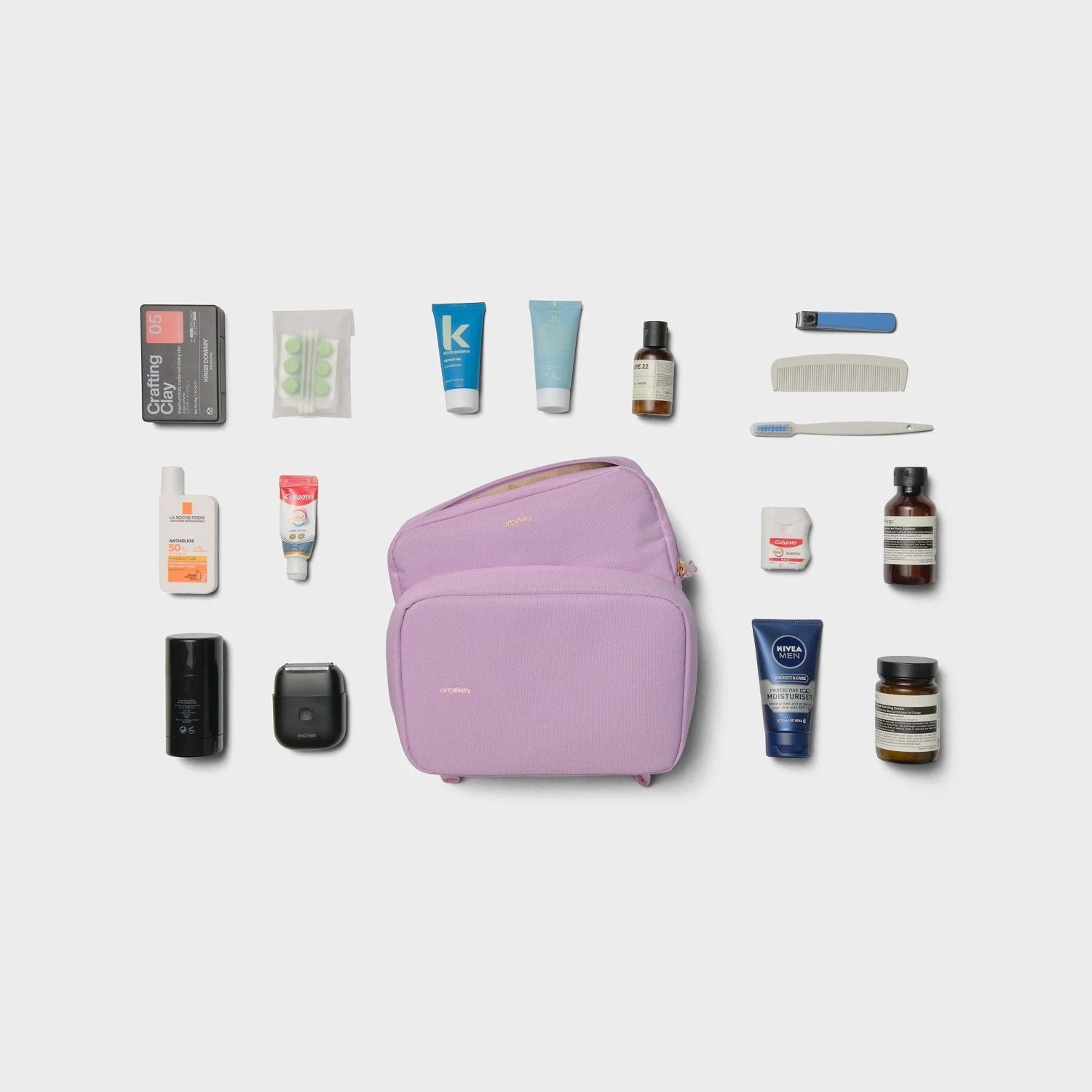 Orbitkey 2-In-1 Toiletry Pouch (Lilac)