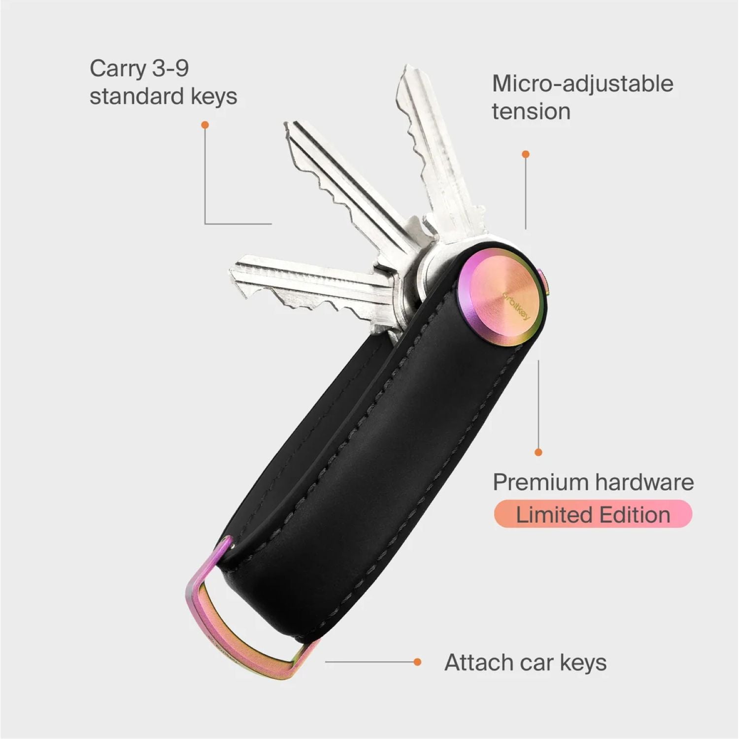 Orbitkey Leather Key Organiser Pro Cosmic Range (Eclipse)