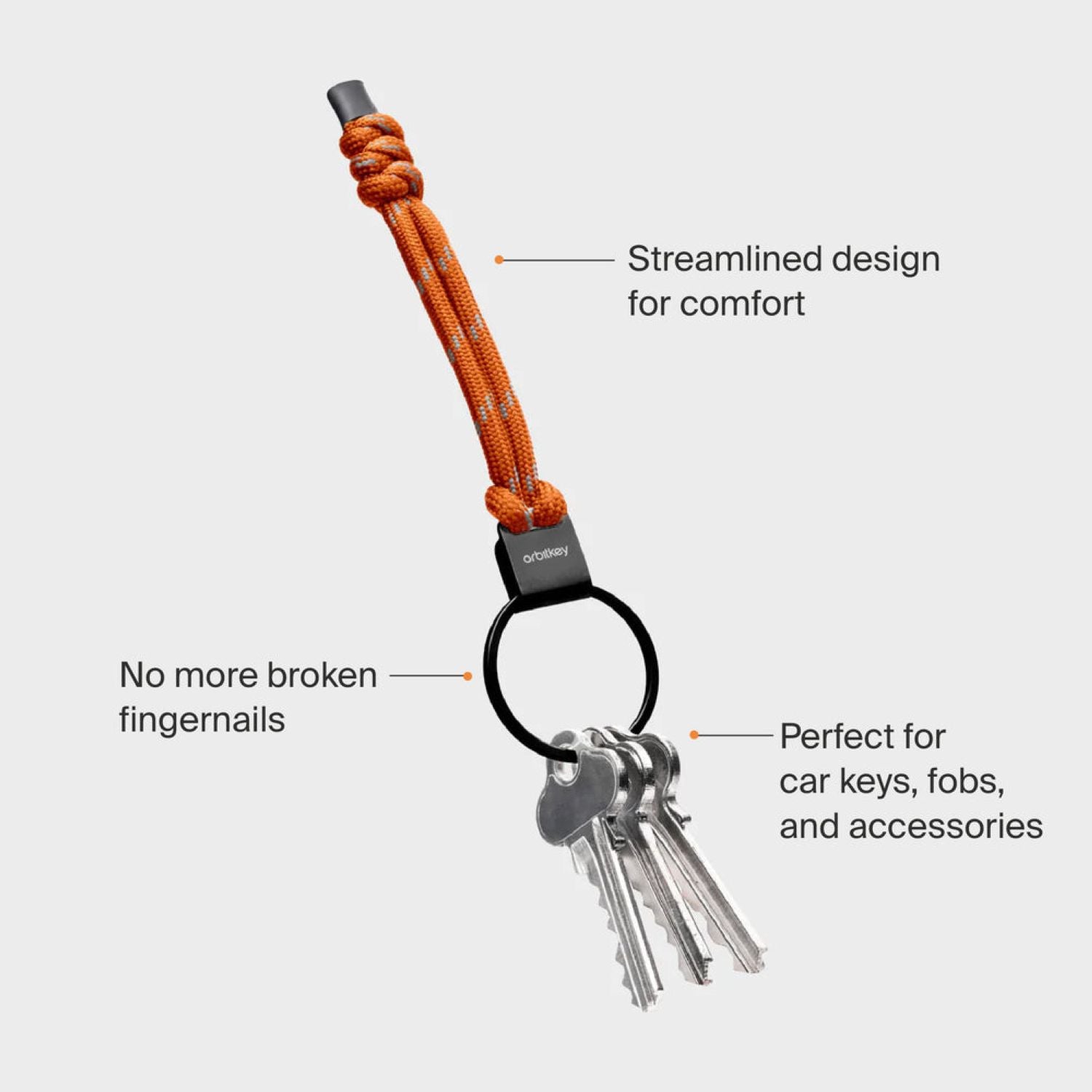 Orbitkey Urban Loop Keychain Leather (Tangerine)