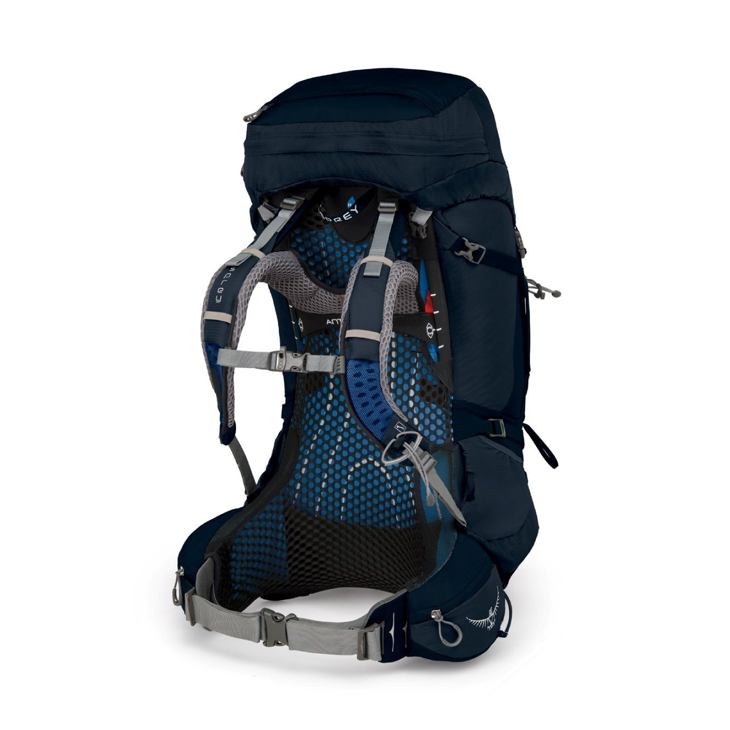 Osprey Atmos AG 65 Backpack with Raincover - Medium - Men's Backpacking (Unity Blue)